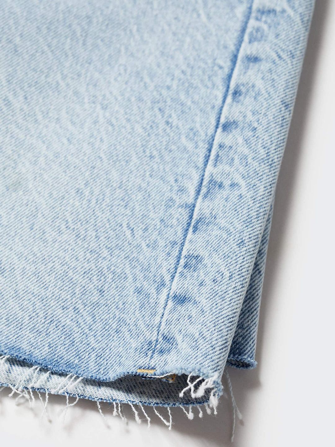 Washed Effect Pure Cotton High-Rise Light Fade Denim Shorts