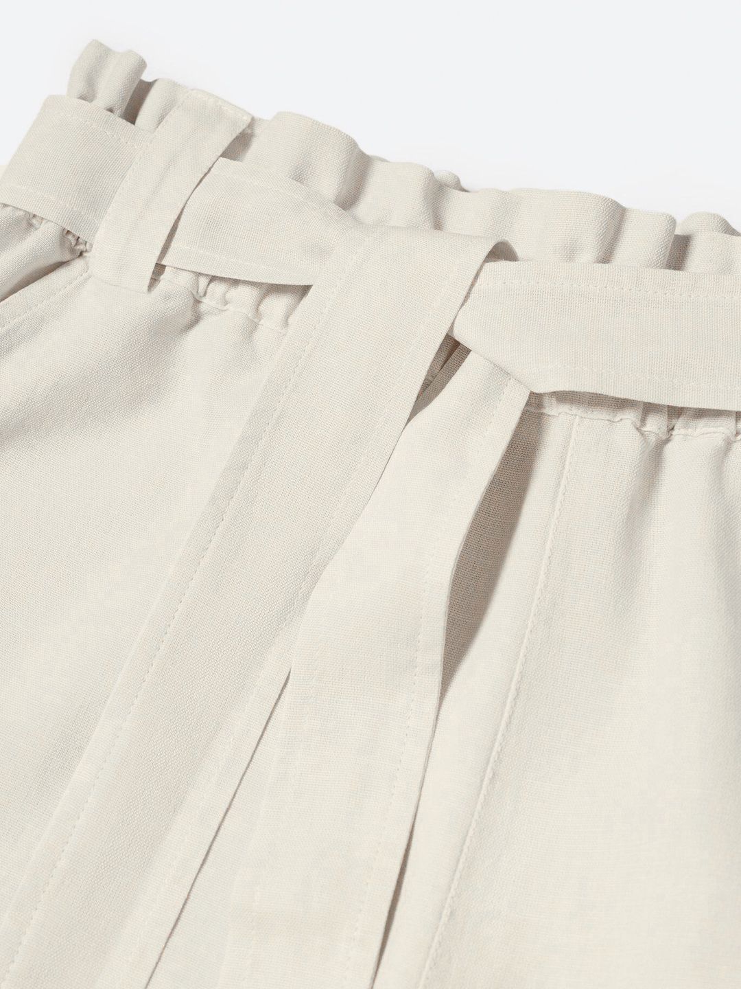 Cotton-Linen High-Rise Shorts