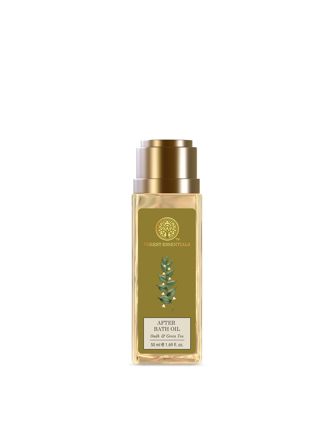 Forest Essentials Ayurvedic Oudh & Green Tea Travel Size After Bath Oil - 50 ml