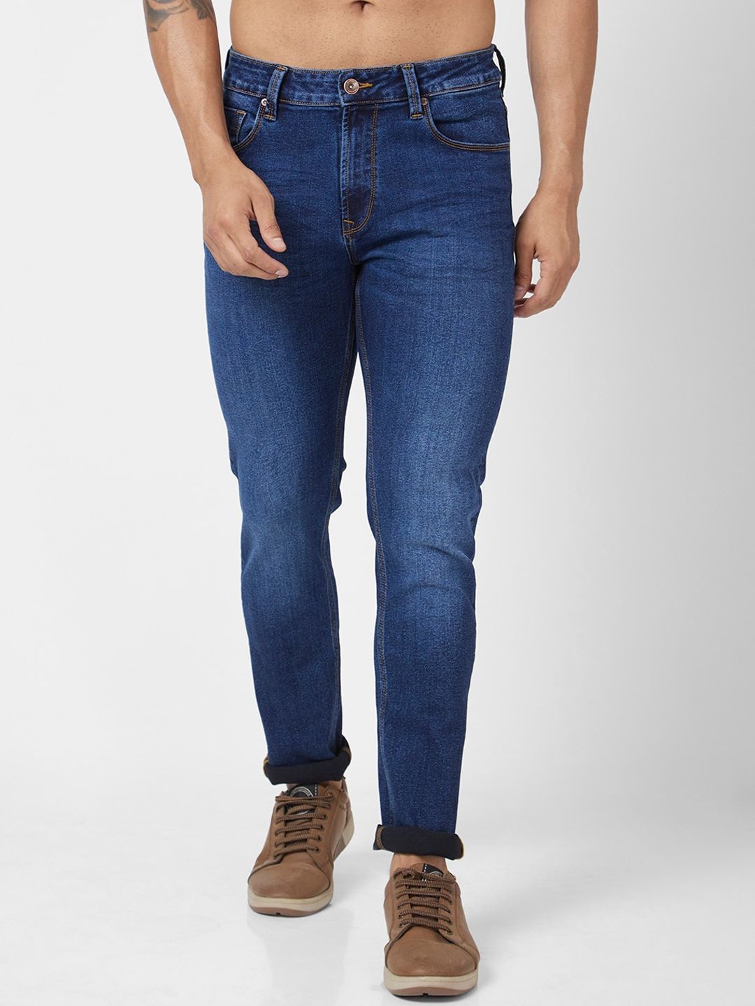 SPYKAR Men Skinny Fit Low-Rise Light Fade Stretchable Jeans