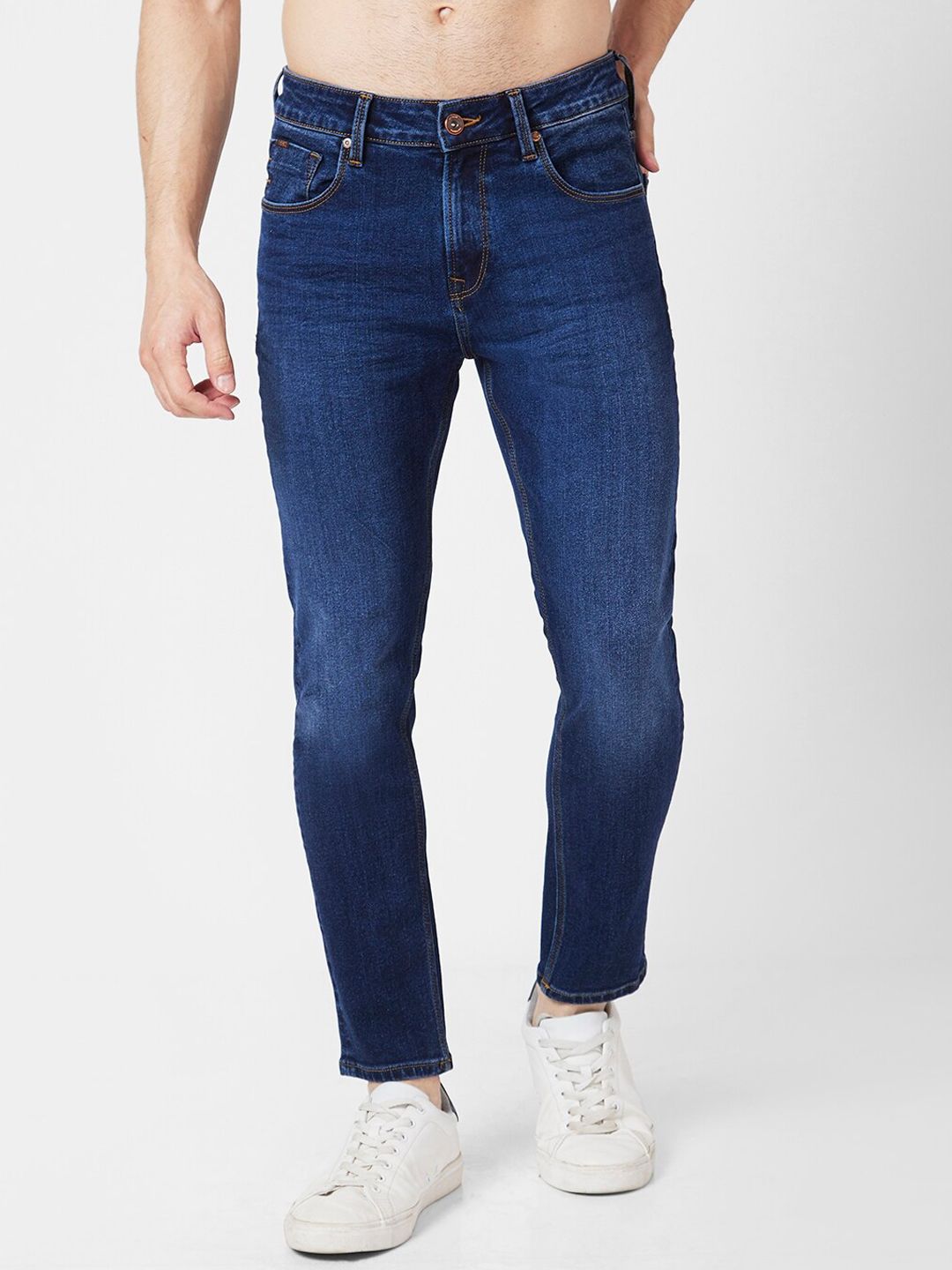 SPYKAR Men Skinny Cropped Fit Low-Rise Stretchable Jeans