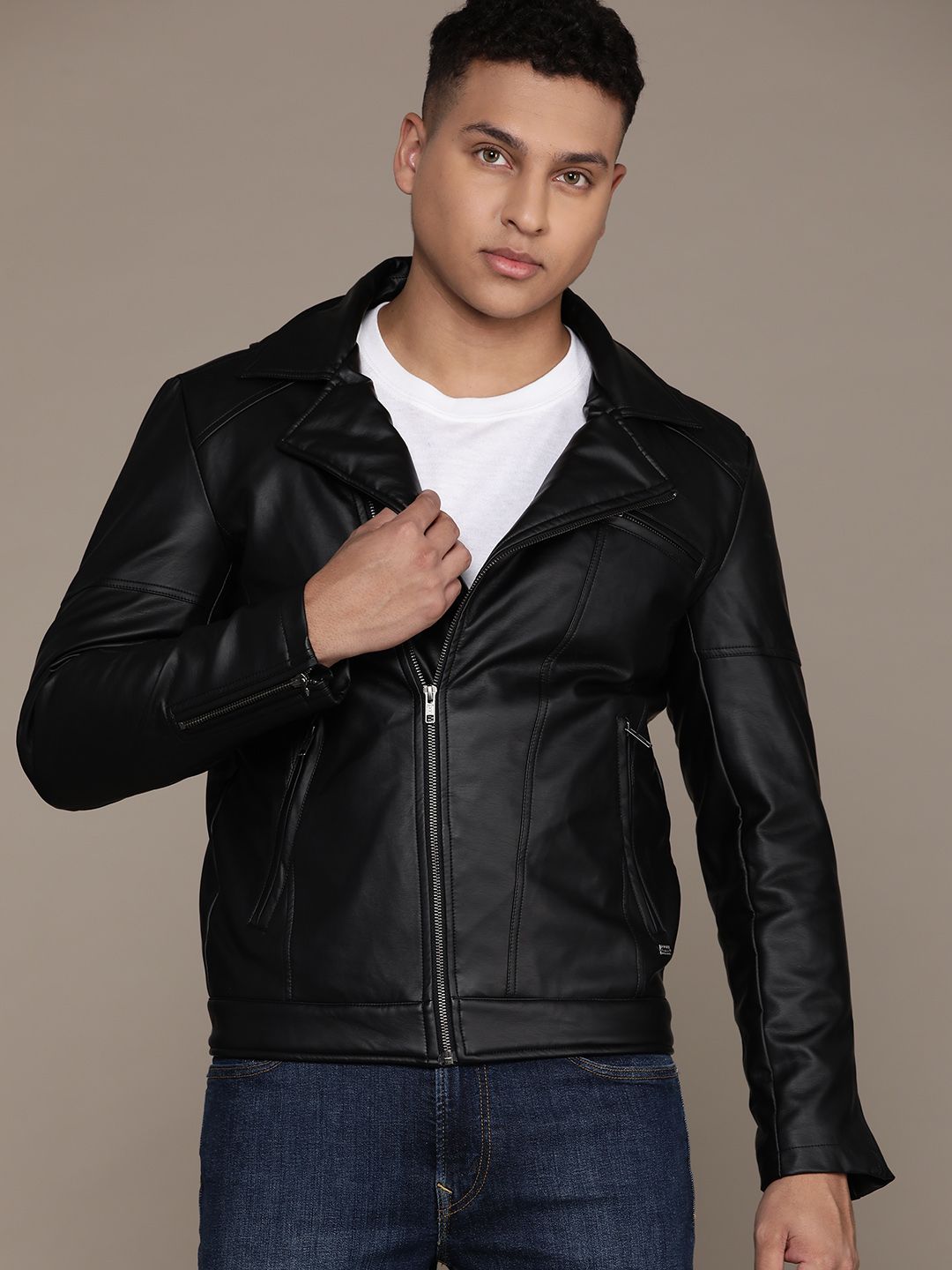 The Roadster Lifestyle Co. Faux Leather Biker Jacket