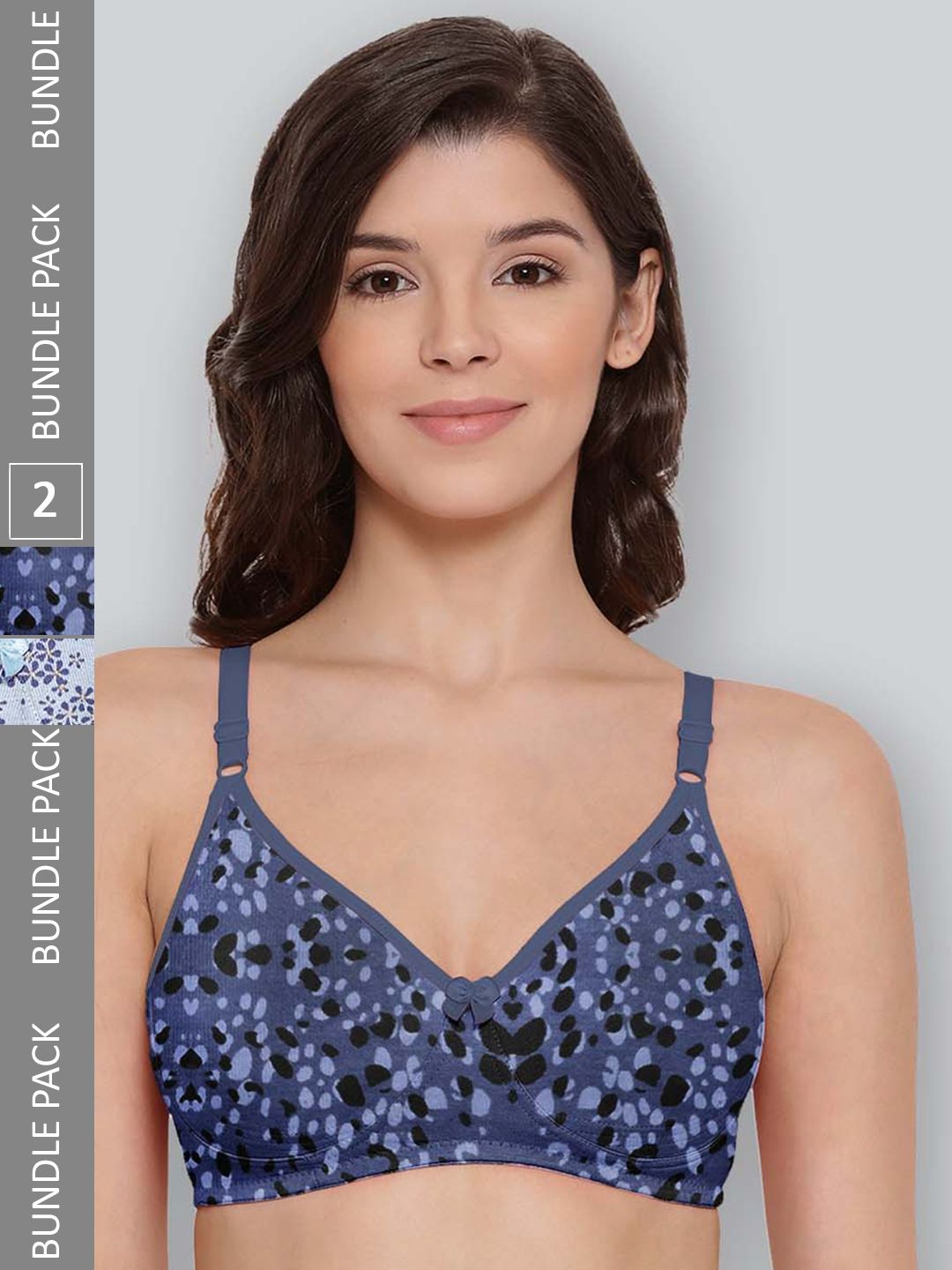 LYRA Pack Of 2 Printed Combed Cotton Seamless Moulded Encircled Bra