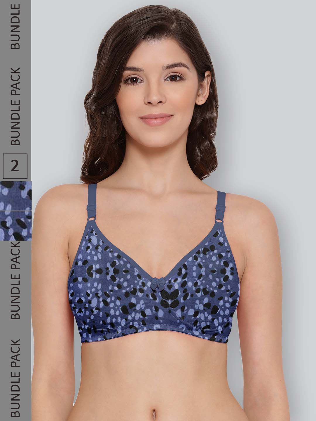 LYRA Pack Of 2 Printed Combed Cotton Seamless Moulded Encircled Bra