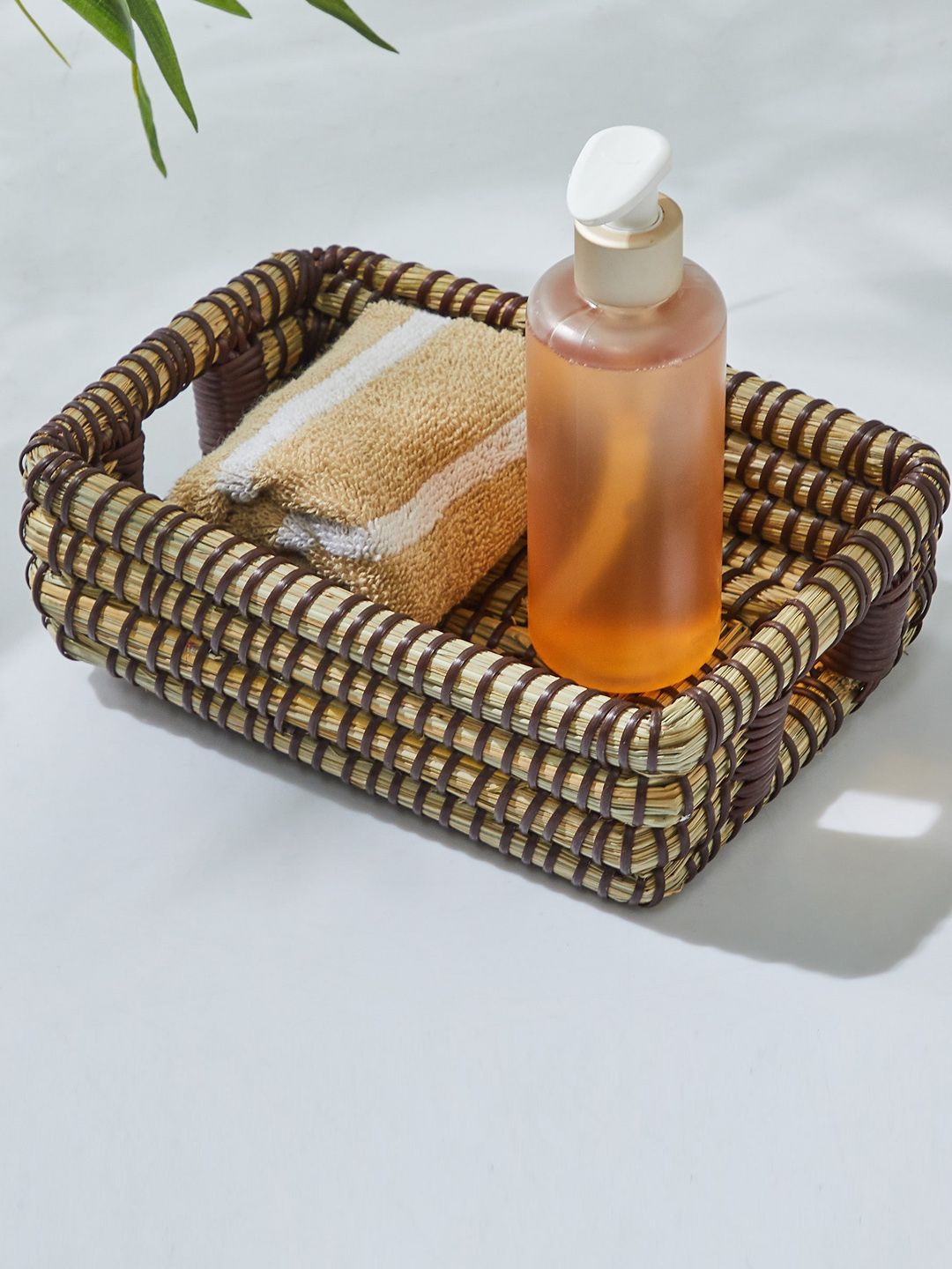 Home Centre Brown Textured Storage Box with Lid