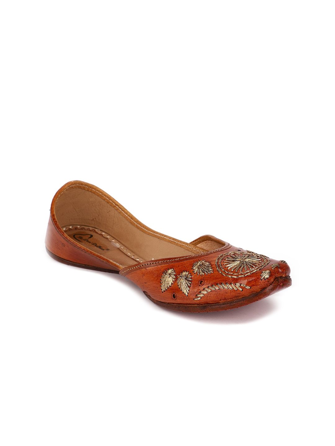 The Desi Dulhan Women Brown Embellished Ethnic Ballerinas Flats Price in India