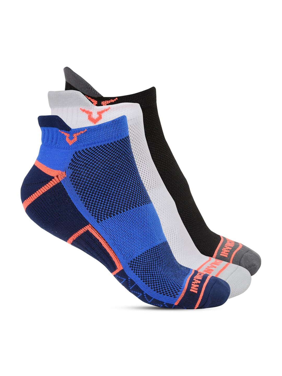 Invincible Set Of 3 Ankle Length Socks