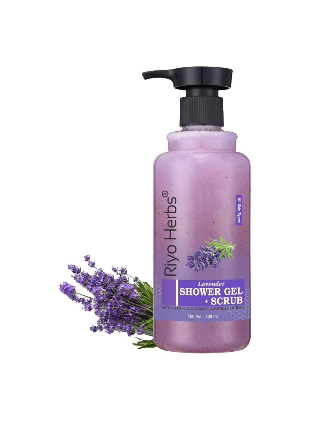 Riyo Herbs Lavender 2 In 1 Shower Gel & Scrub With Vitamin-E Jojoba Oil- 300ml