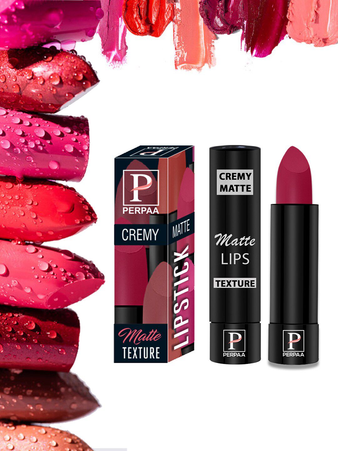 PERPAA Cremy Long Lasting Matte Texture Bullet Lipstick 3.5 g - Ruby Magenta 84