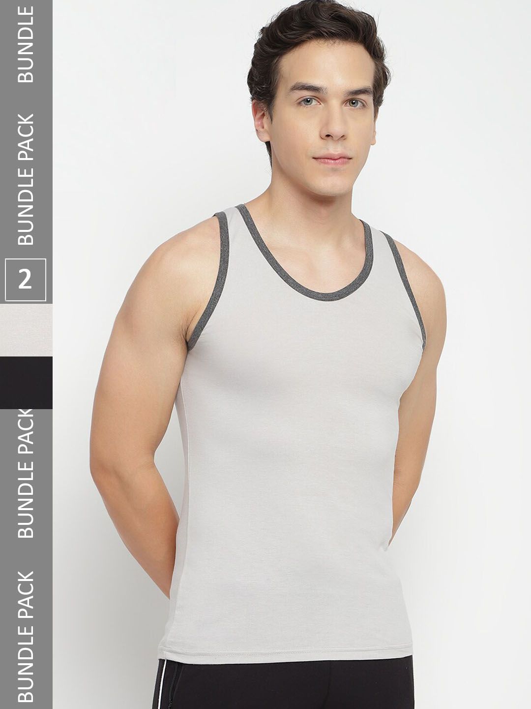 La Intimo Pack Of 2 Pure Cotton Gym Vests