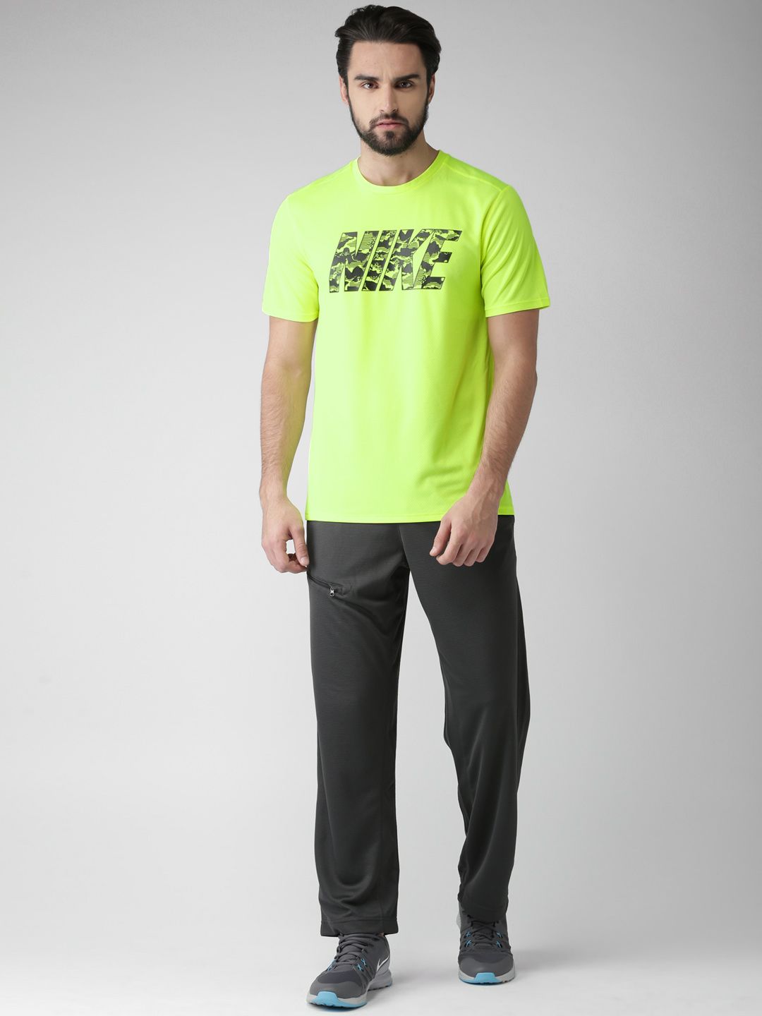 fluorescent green nike shirt