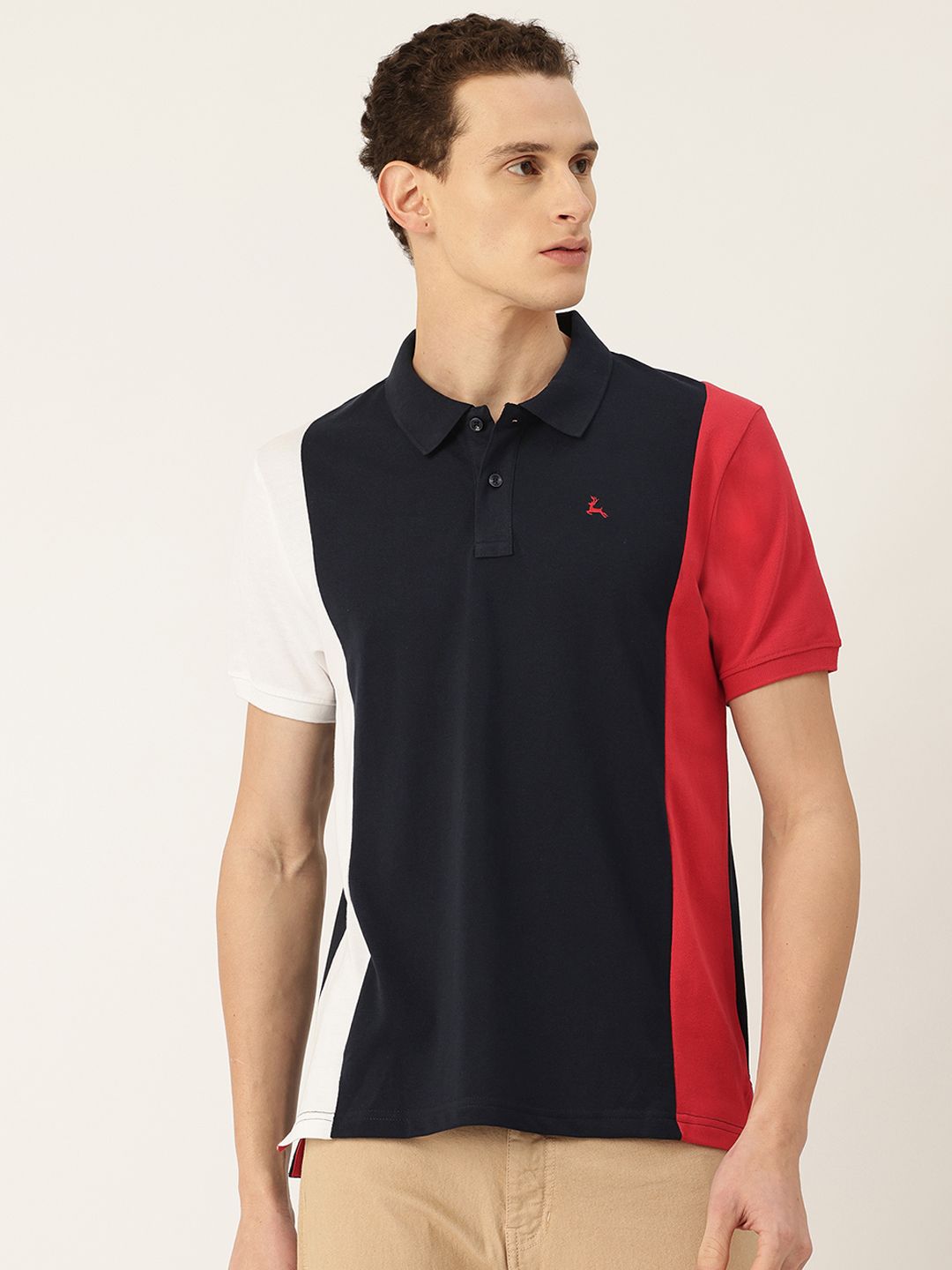 Parx Parx Colourblocked Polo Collar T-shirt