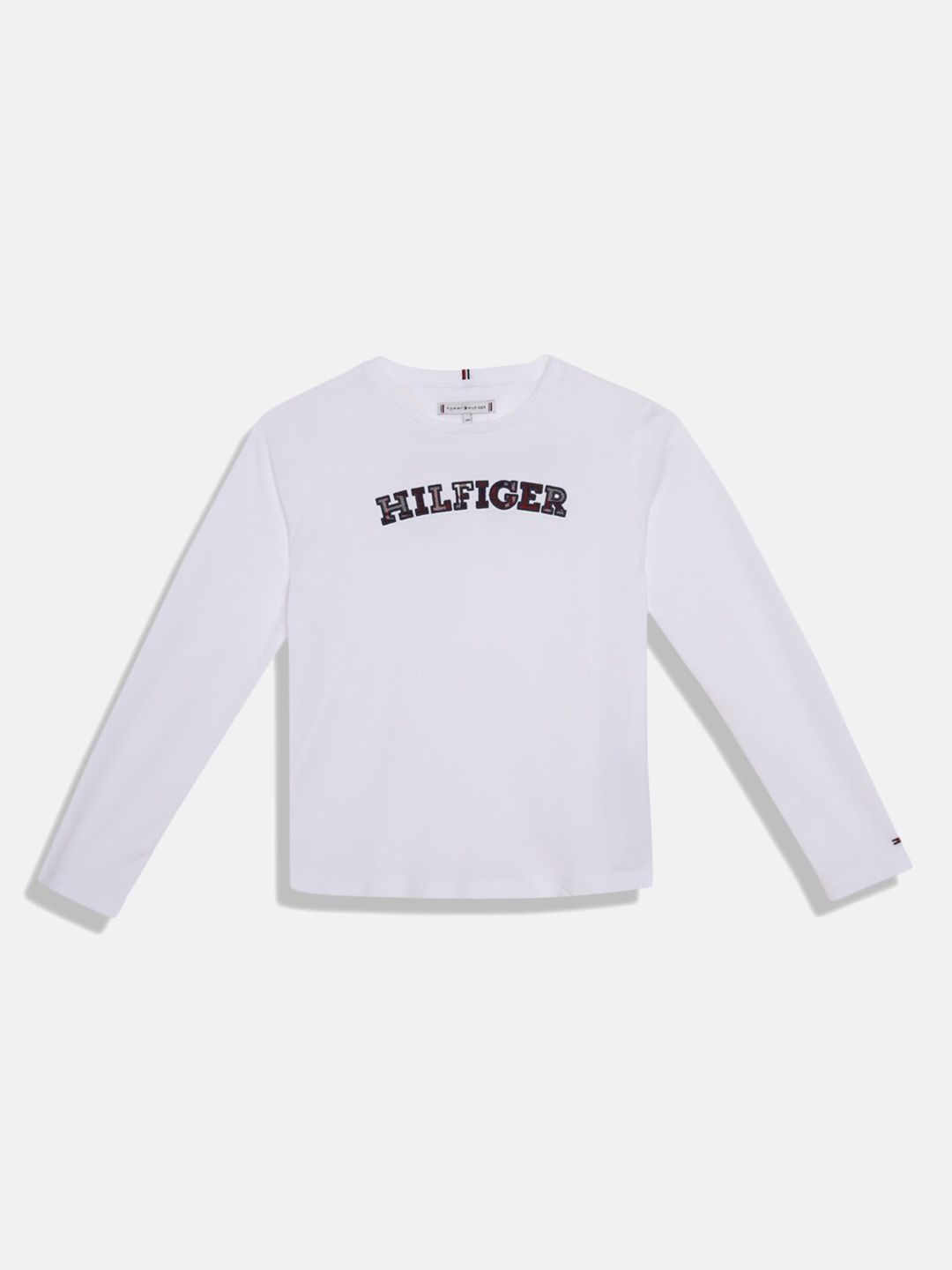 Tommy Hilfiger Girls Typography Printed Pure Cotton T-shirt
