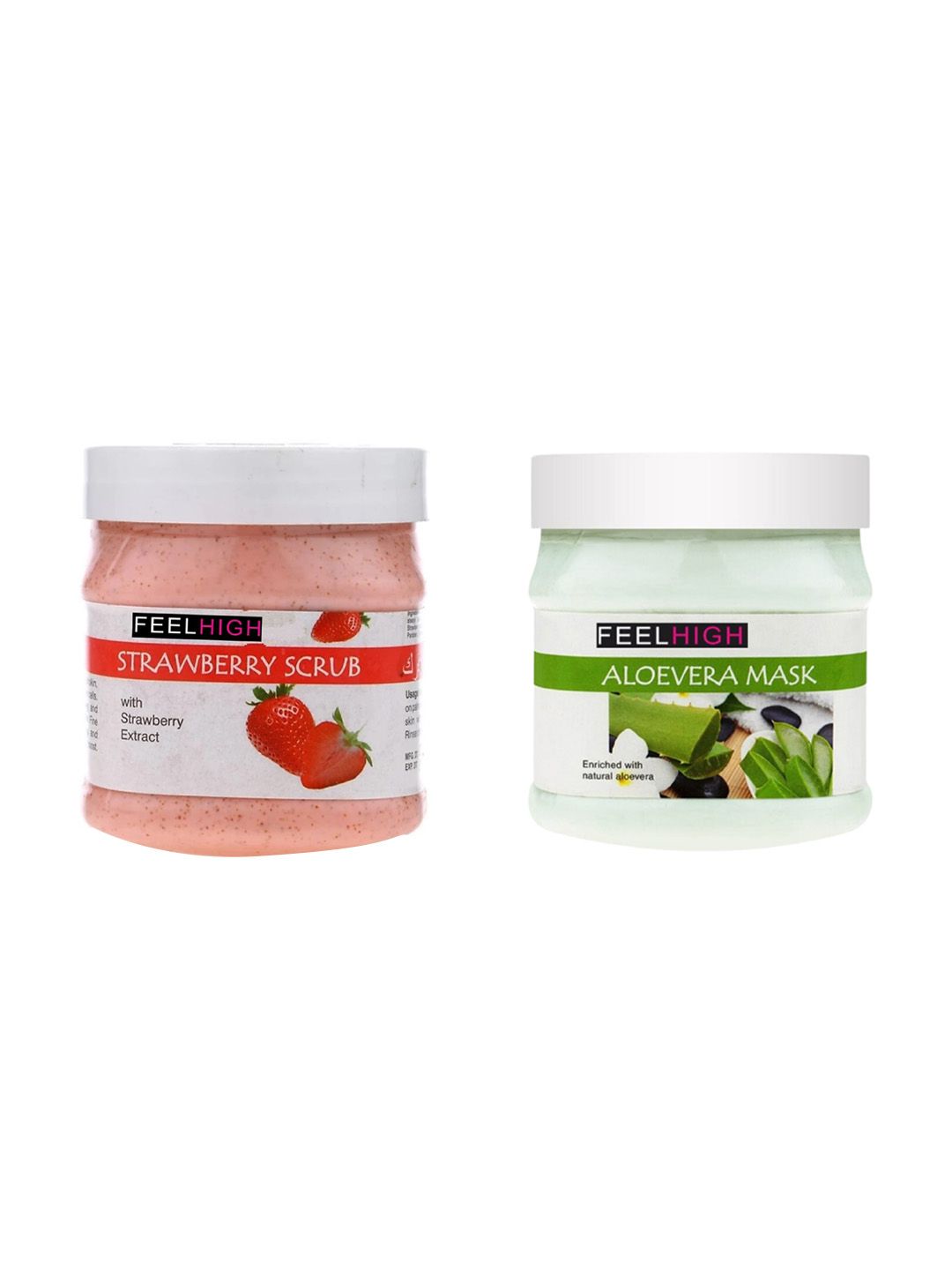 FEELHIGH Strawberry Face Scrub & Aloevera Face Mask 1000gm