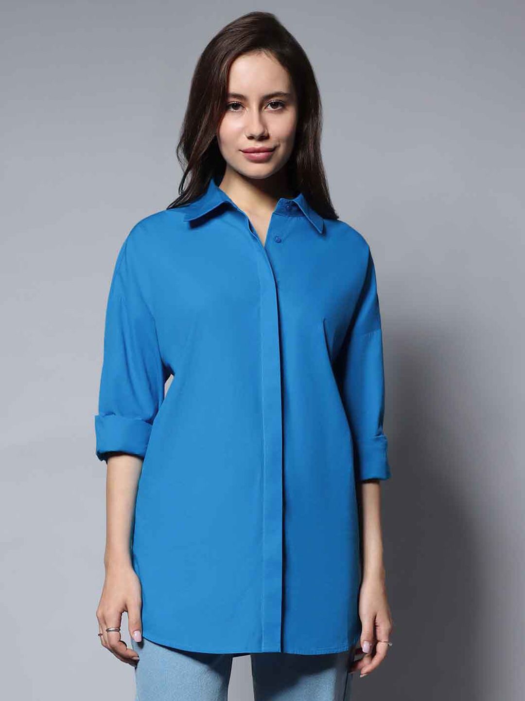 High Star Long Sleeves Pure Cotton Oversized Casual Shirt