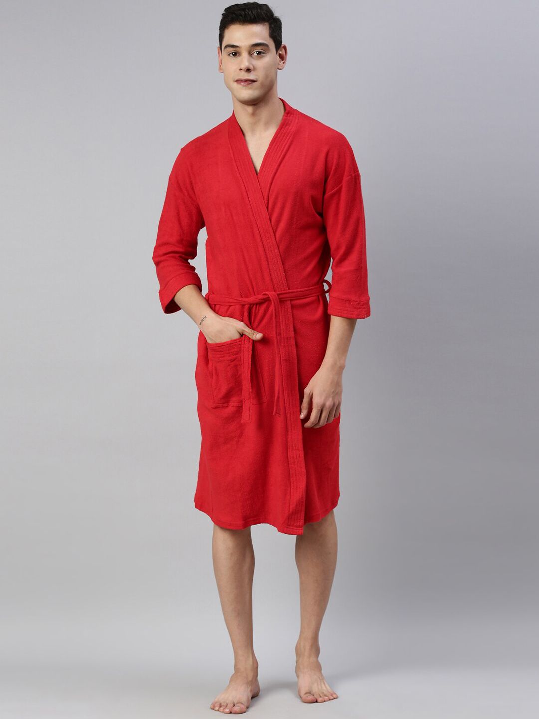 GOLDSTROMS Men Solid Cotton Bath Robe