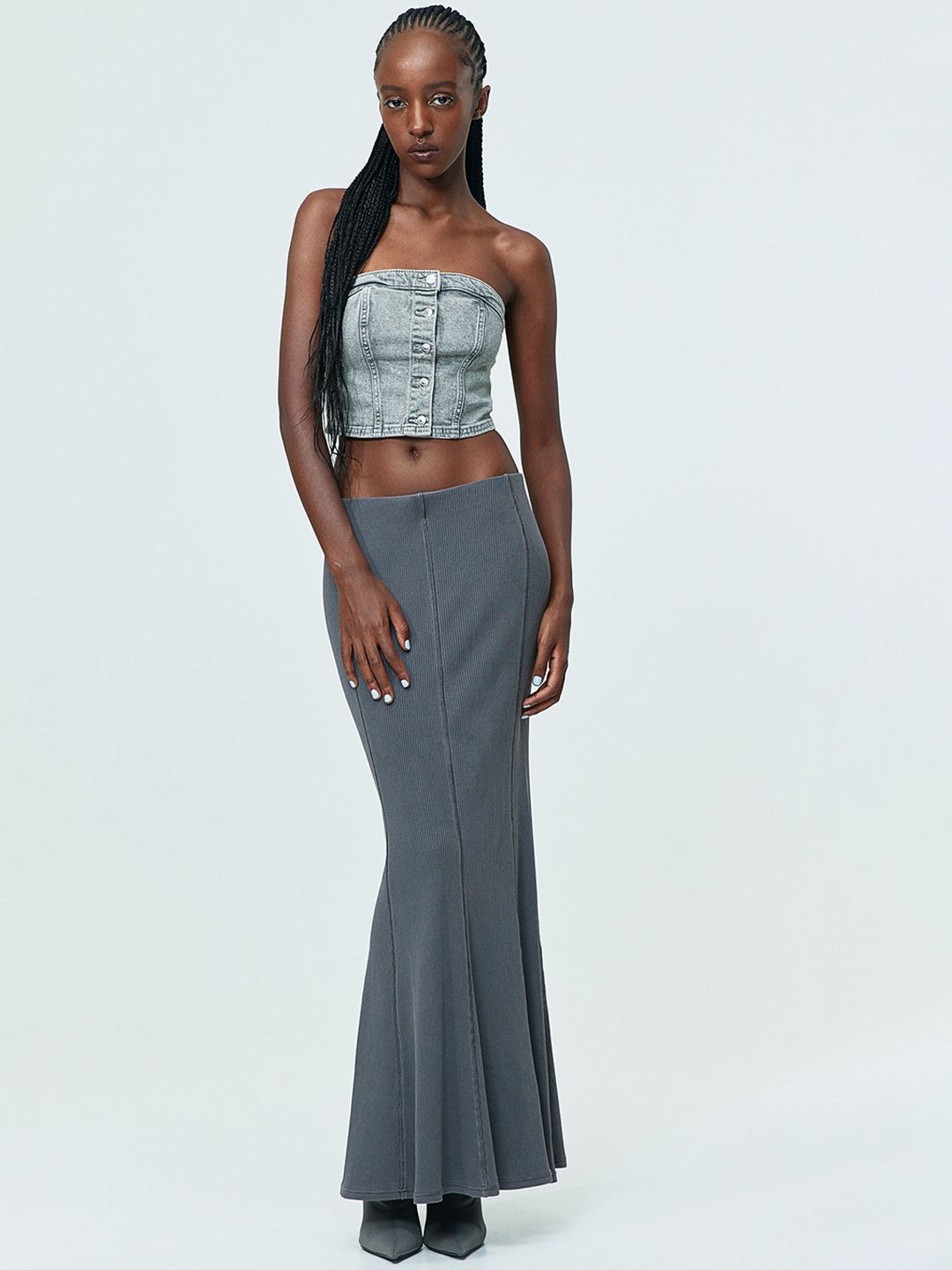 H&M Ribbed Mermaid Skirt