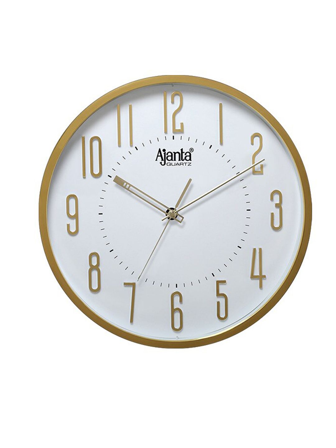 Ajanta Ajanta White Textured Traditional Wall Clock