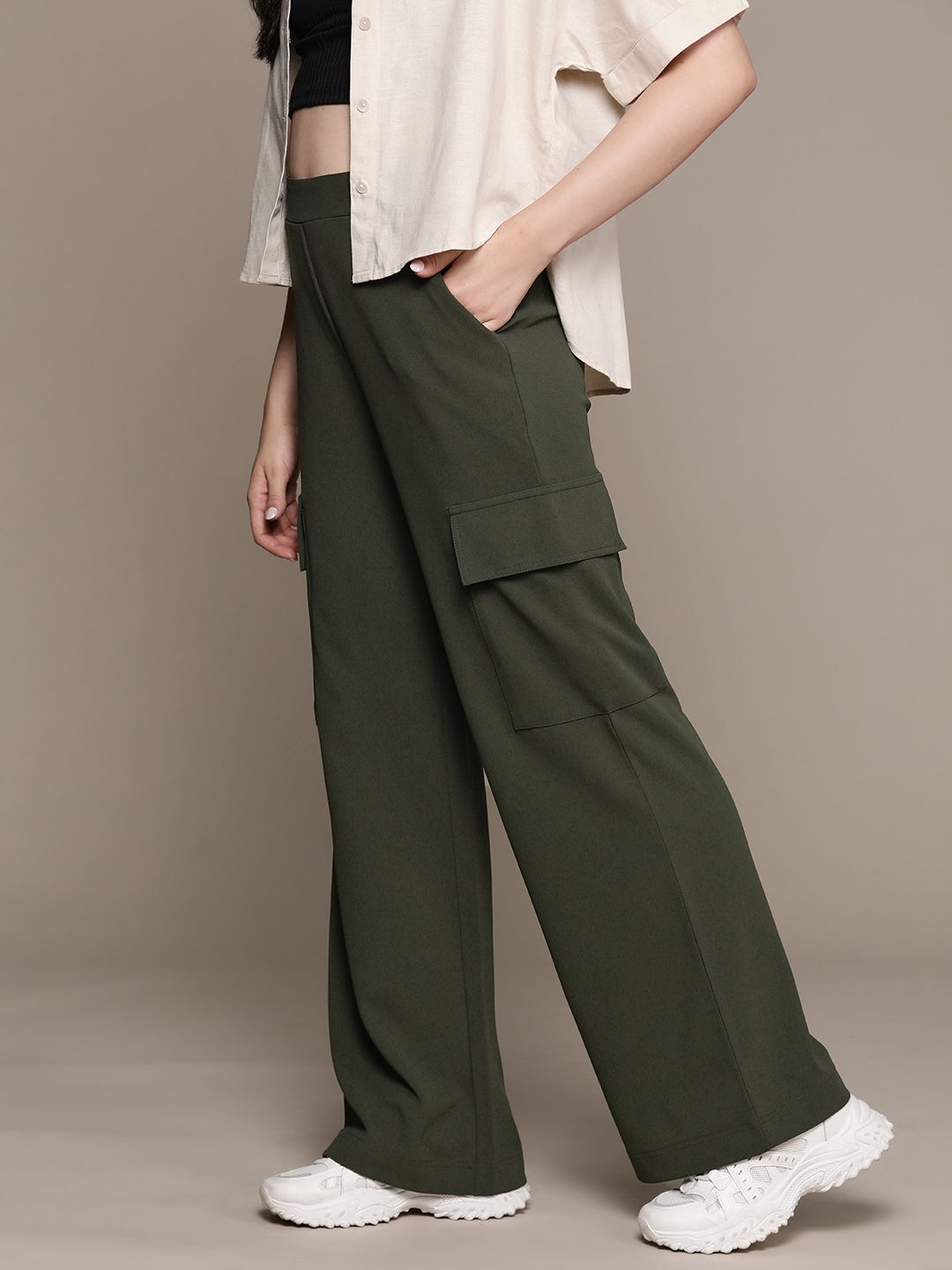 The Roadster Lifestyle Co. Women Cargos-Style Trousers Price in India