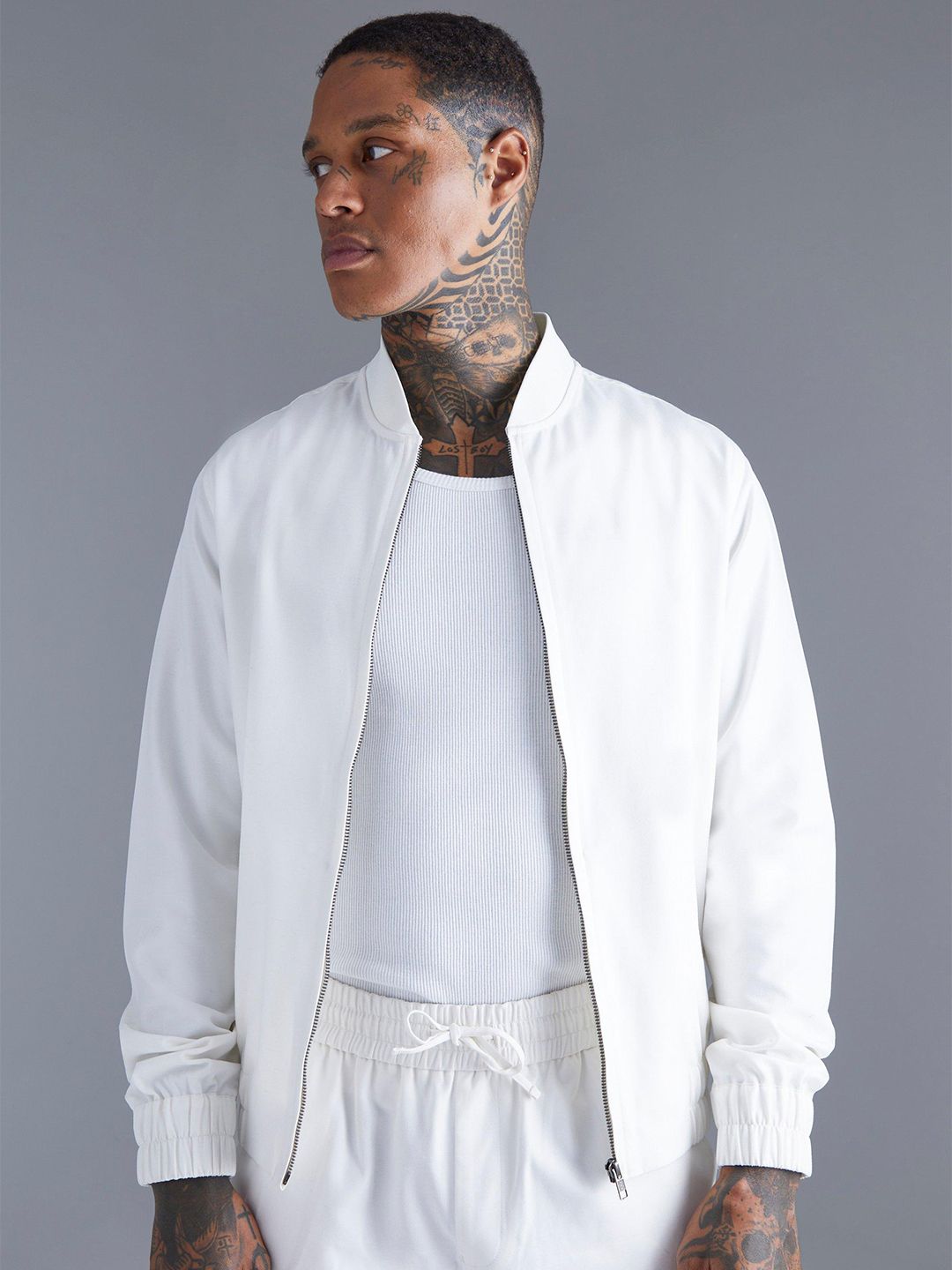 boohooMAN Solid Bomber Jacket