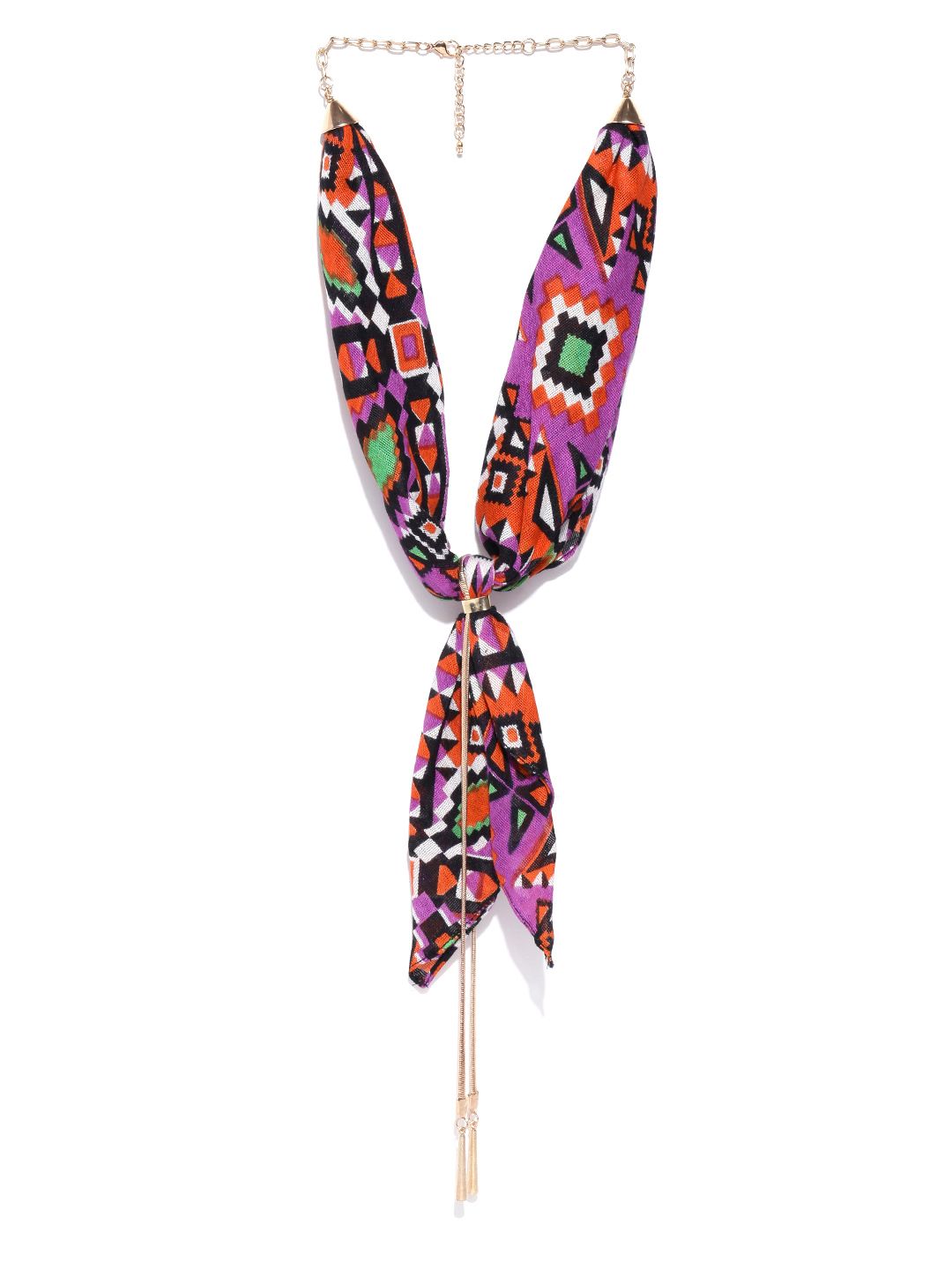 Blueberry Multicoloured Printed Lariat Necklace Price in India
