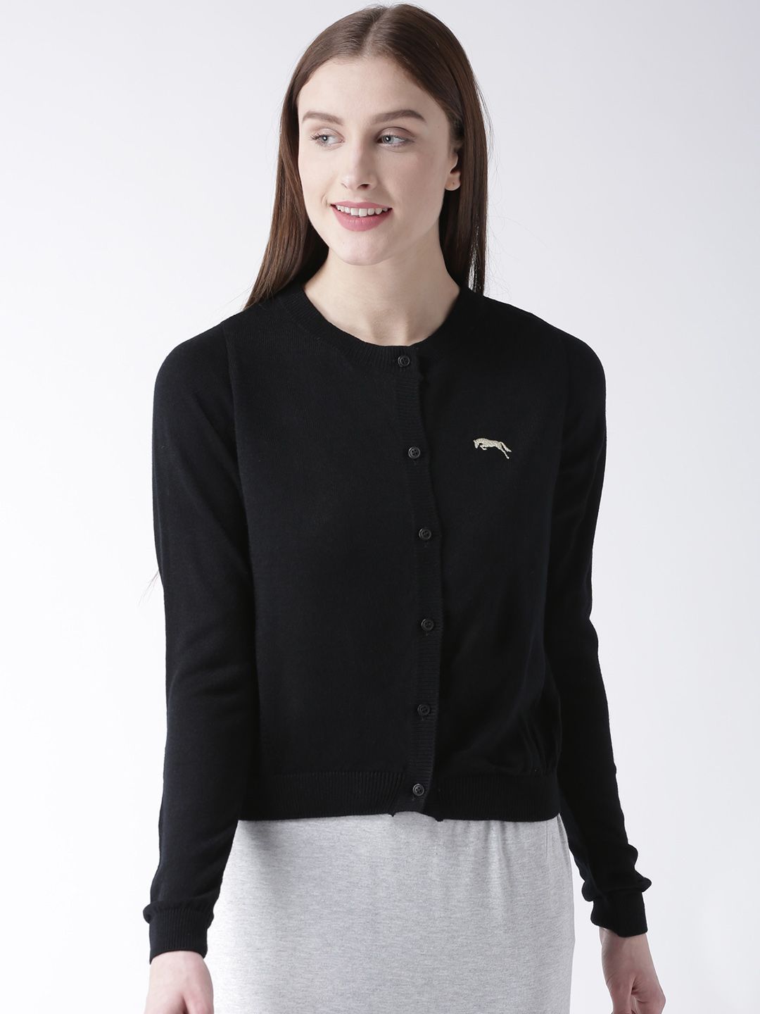 JUMP USA Women Black Solid Front-Open Price in India