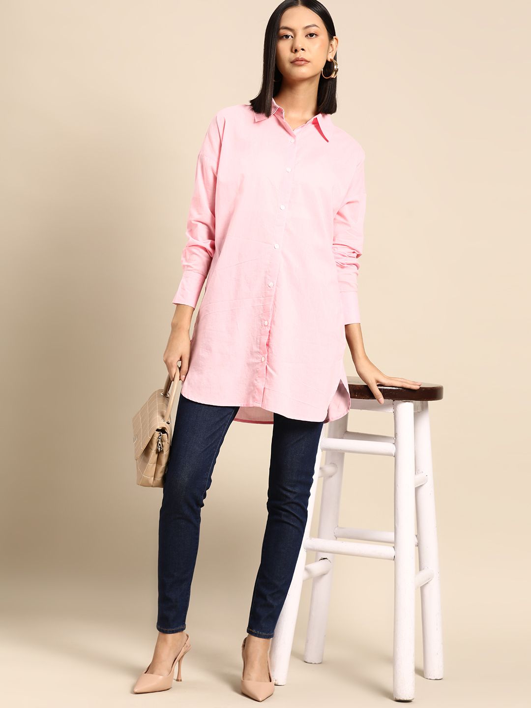 all about you Opaque Casual Longline Shirt Price in India