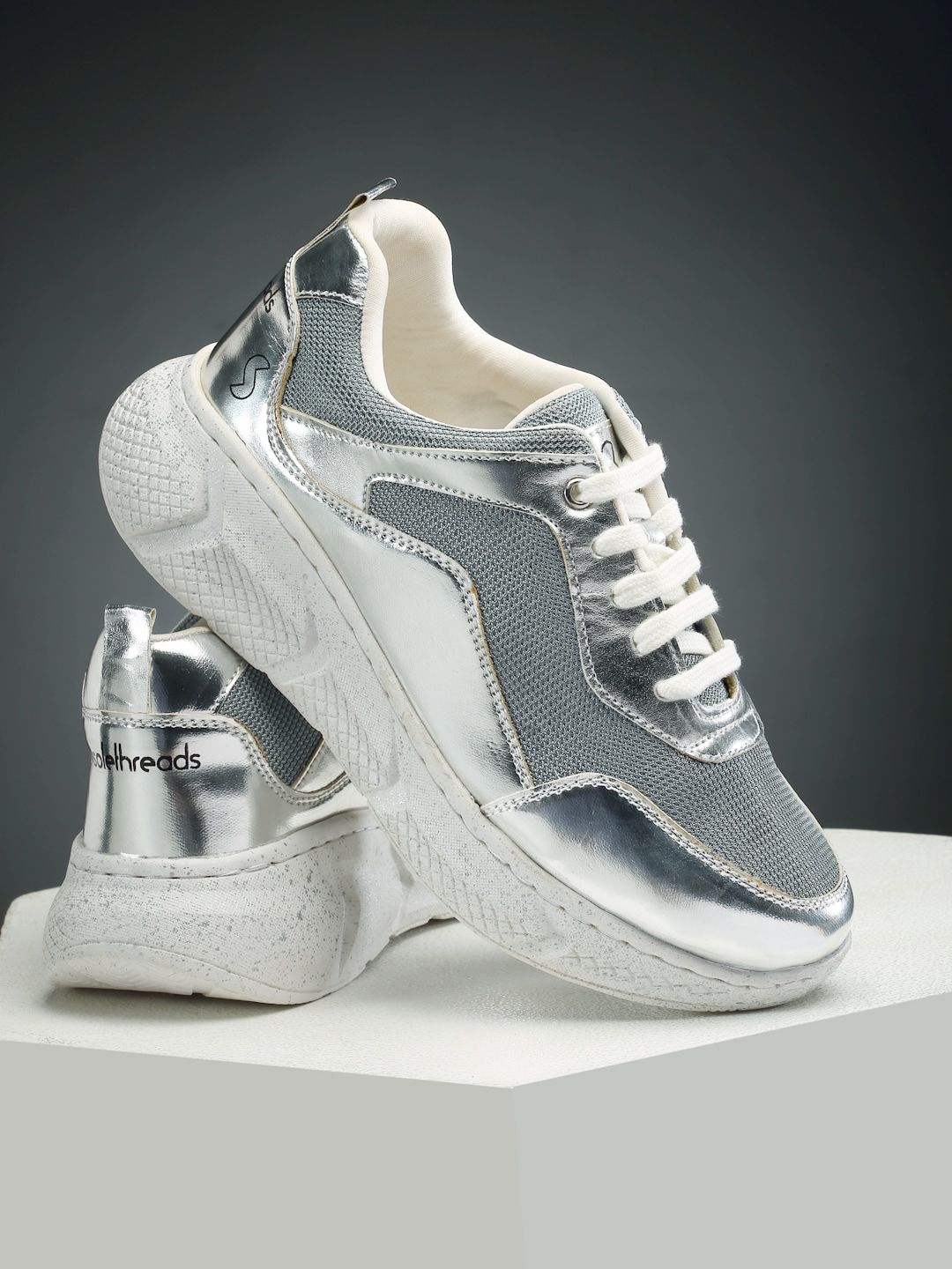 SOLETHREADS REBEL Mesh Metallic Finish Sneakers