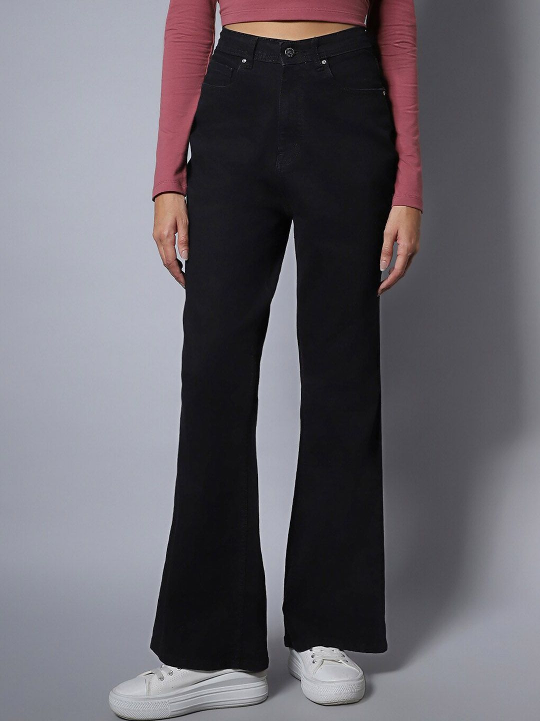 High Star Stretch Flare Fit Clean Look Jeans