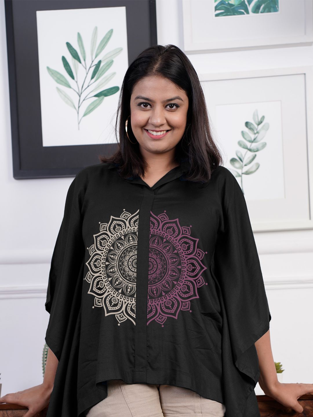 LetsDressUp Ethnic Printed Kimono Sleeves Kaftan Top Price in India