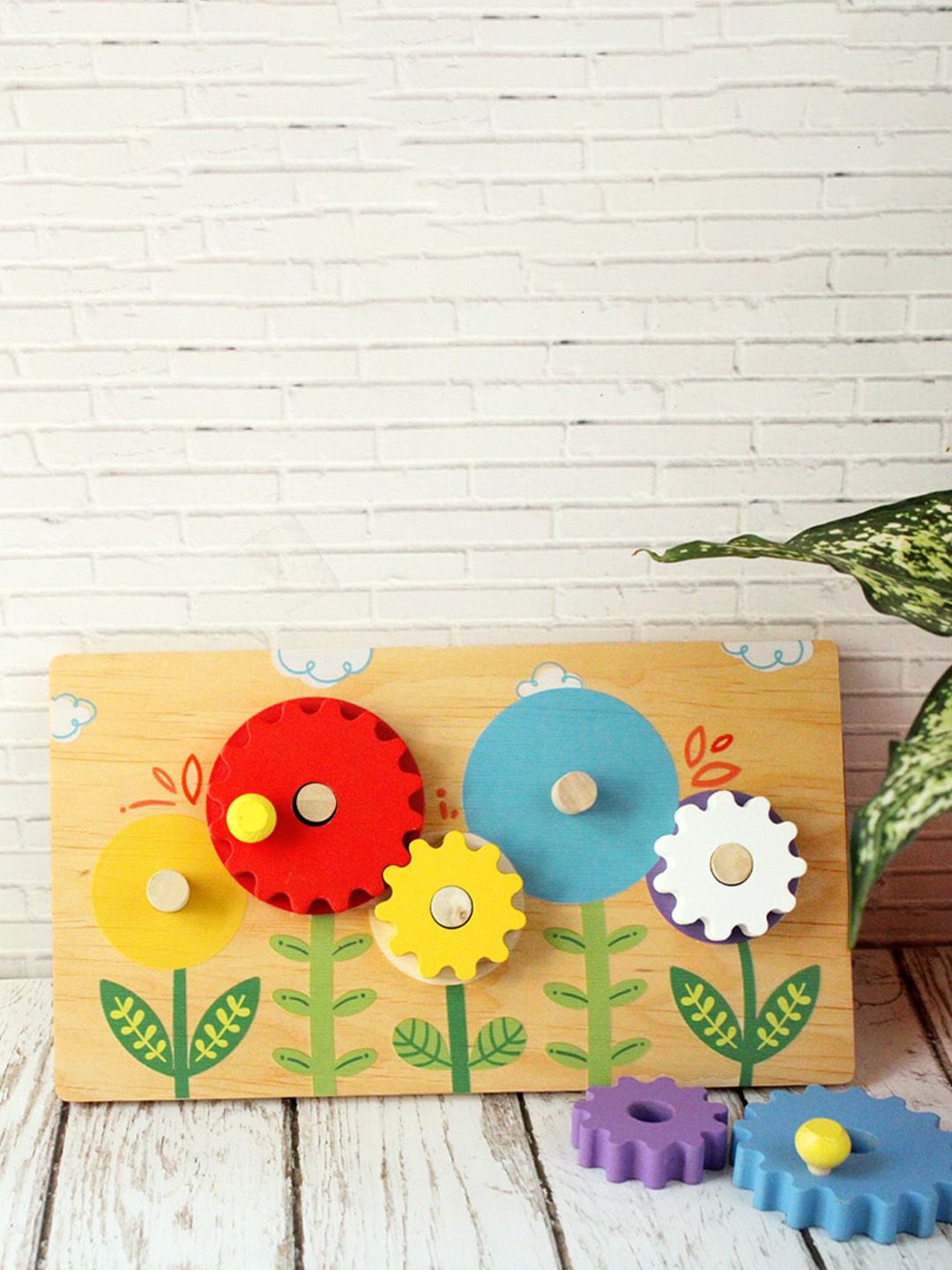 shumee Kids Flower Garden Wooden Gear Toys