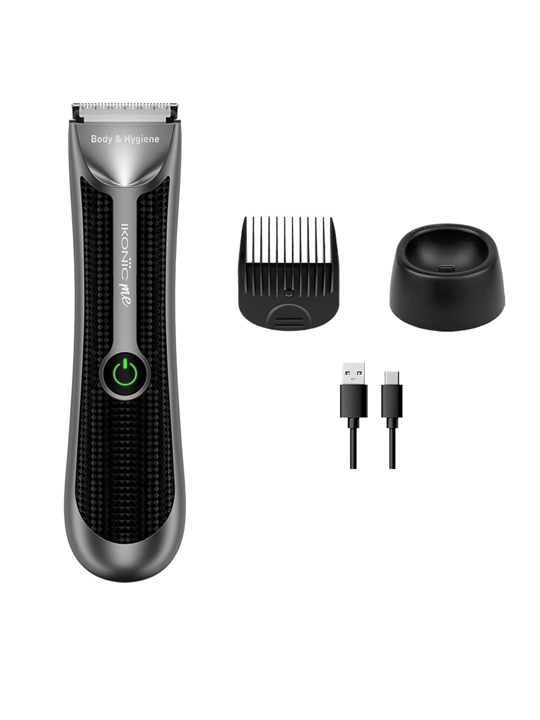 Ikonic Me Body & Hygiene Waterproof Trimmer with Upto 90 Minutes Runtime - Grey