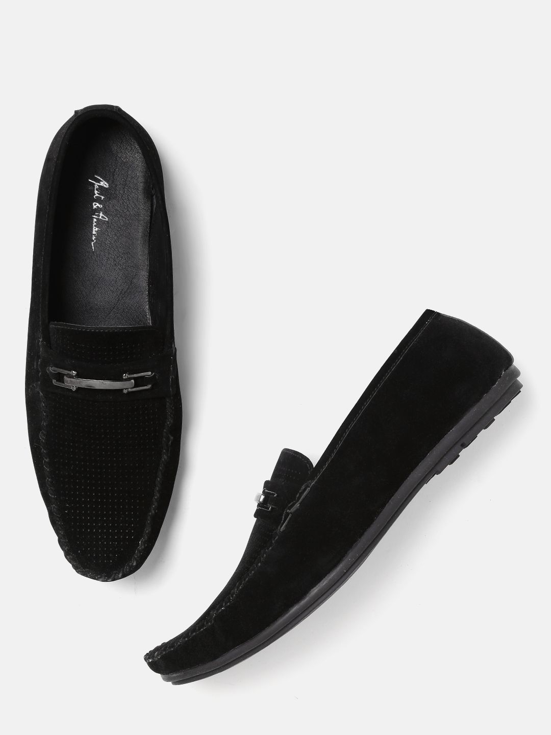 Mast & Harbour Men Black Solid Loafers