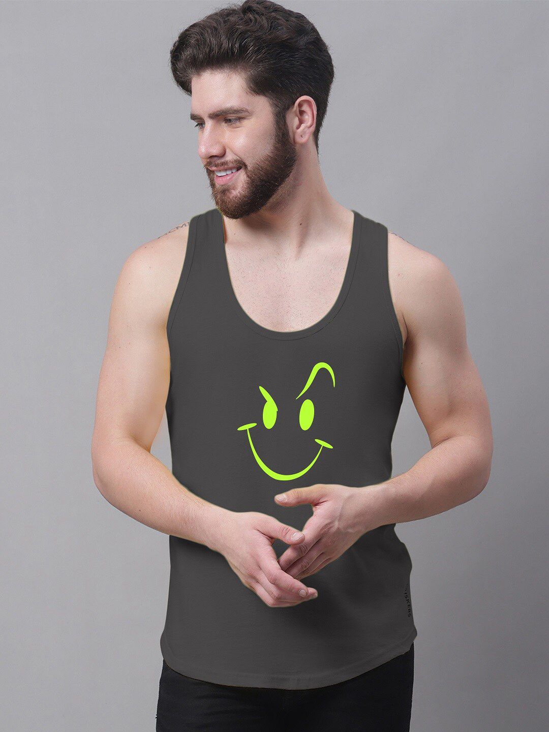 Friskers Graphic Printed Pure Cotton Gym Vest deal from myntra
