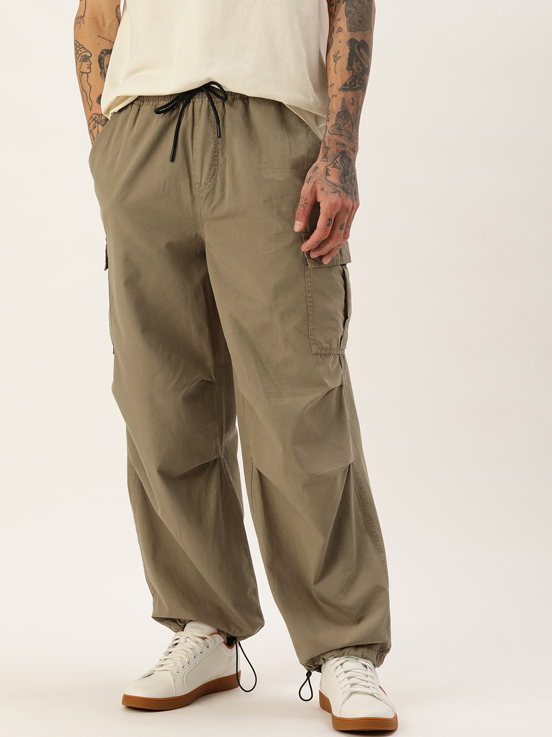 Bene Kleed Unisex Loose Fit Pure Cotton Parachute Trousers Price in India