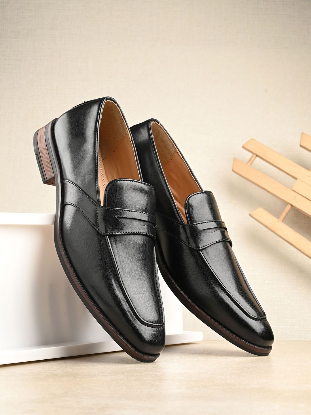 House of Pataudi Men Formal Penny Loafers