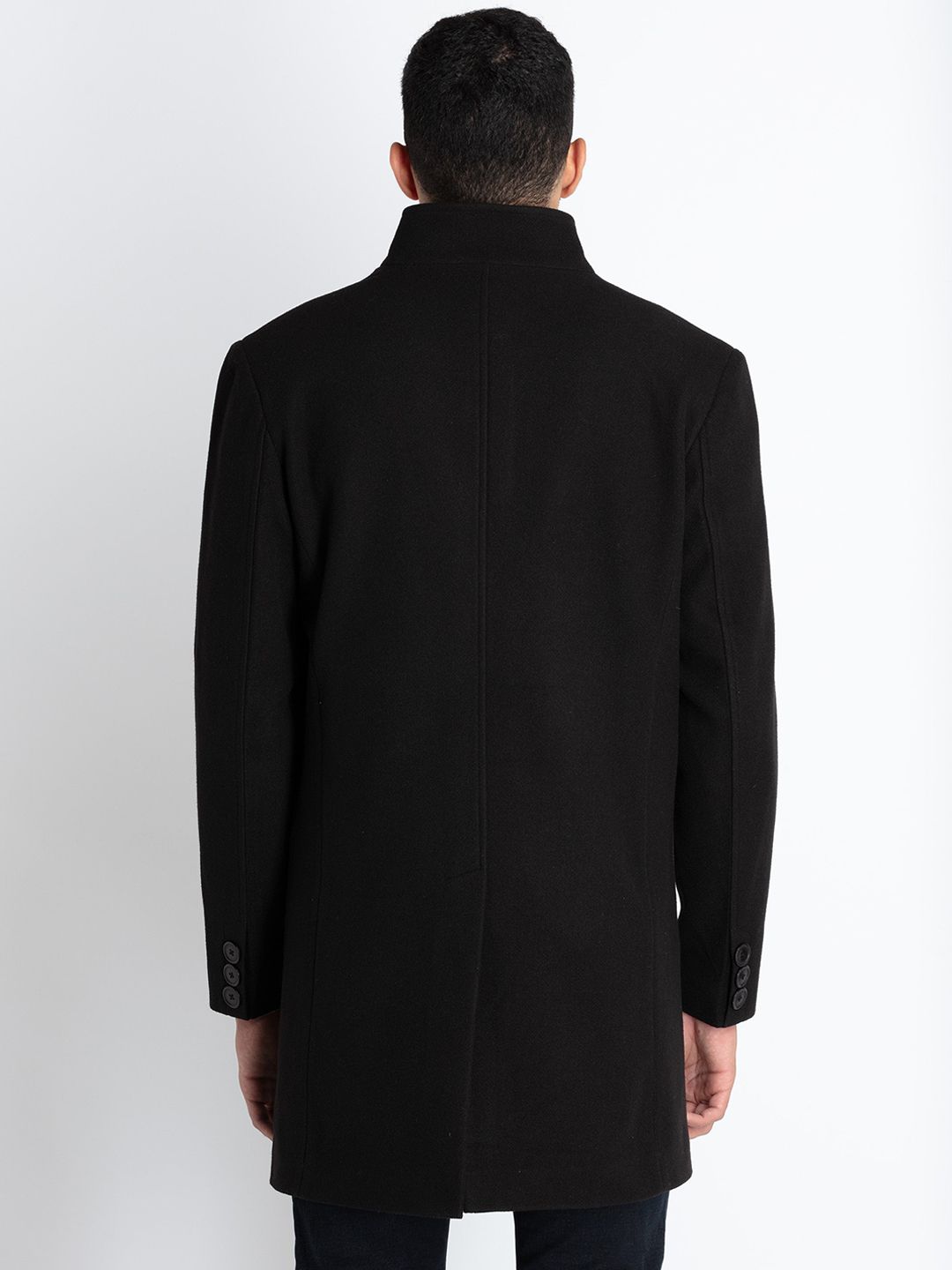 Buy Status Quo High Neck Tailored Longline Overcoat - Coats for