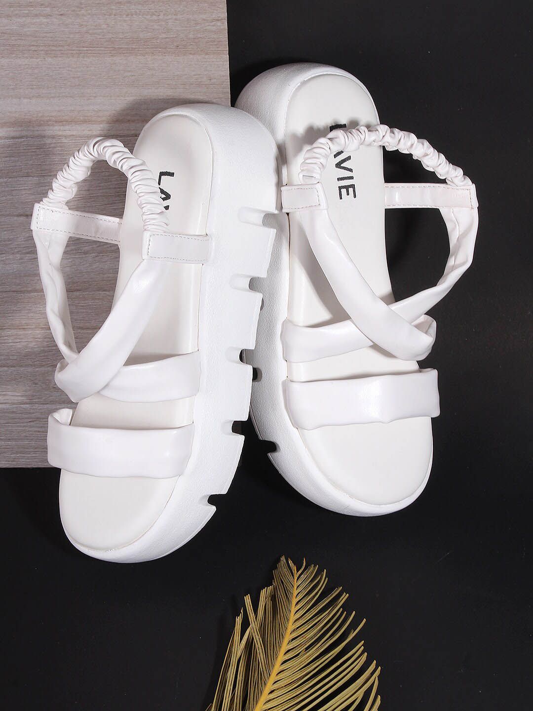 Lavie White Platform Sandals