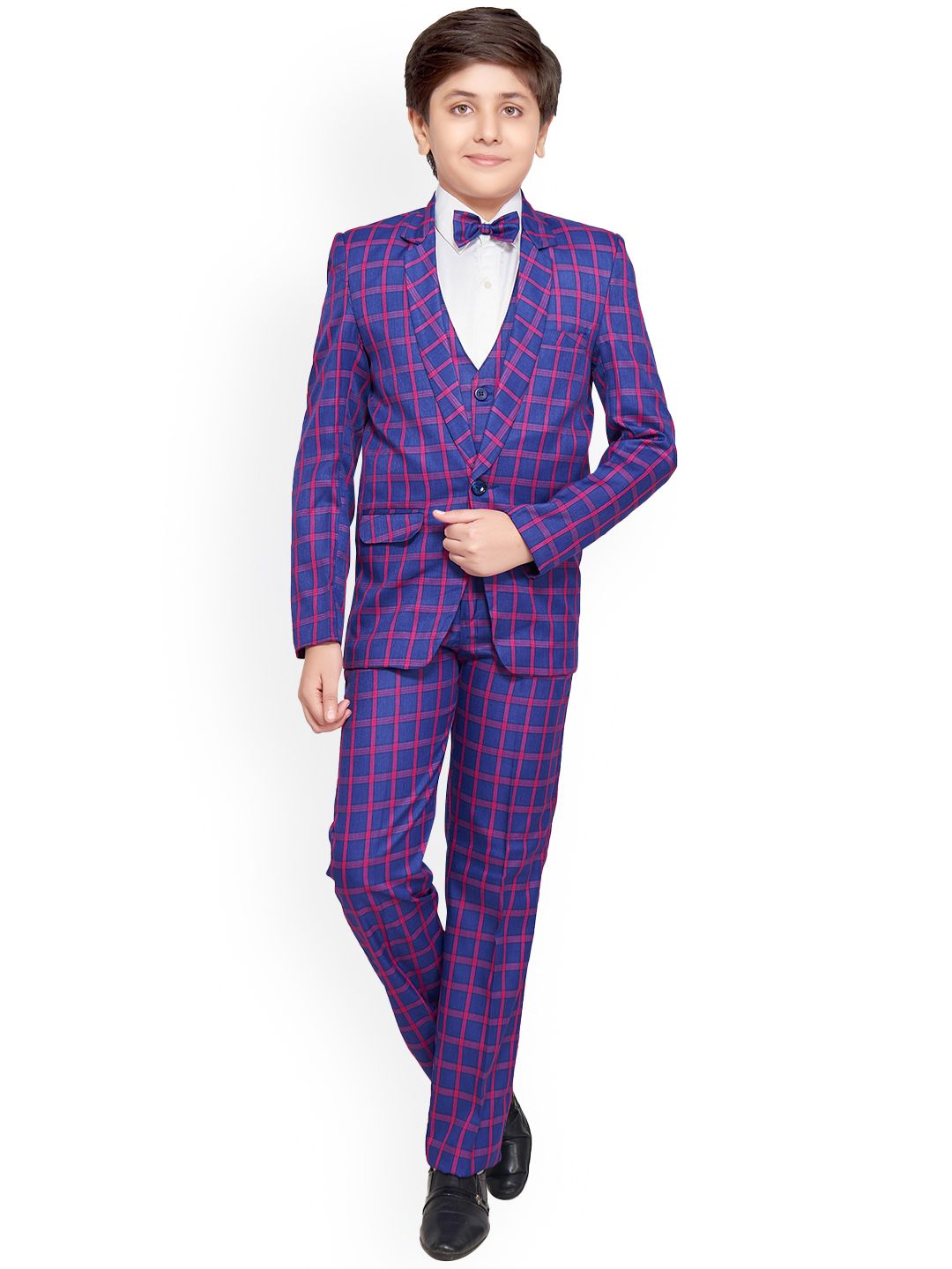 BAESD Boys 4-Pcs Single-breasted Party Suit Set