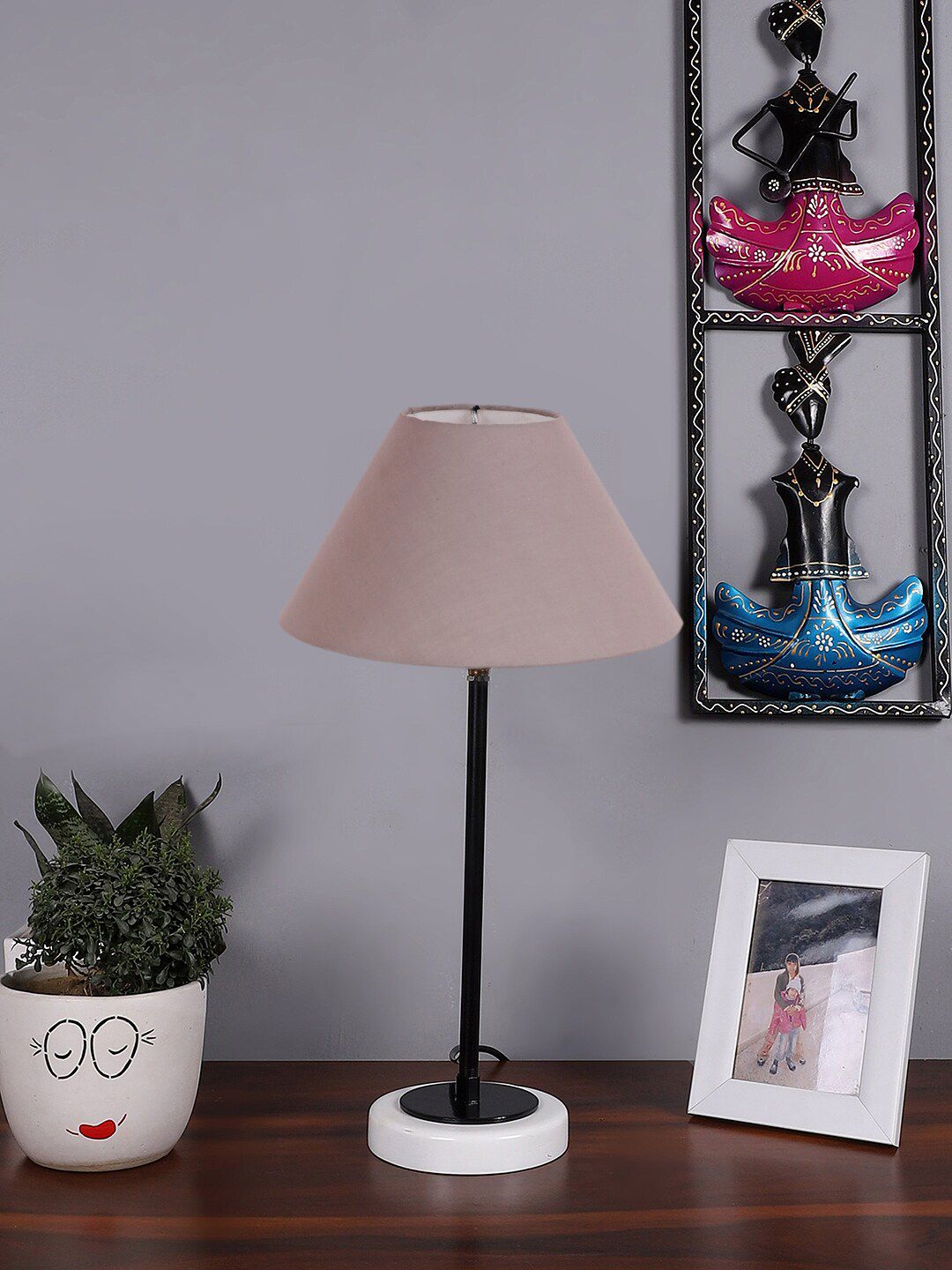 Devansh Warm Yellow Wood Bell Solid High Quality Electrical Table Lamps