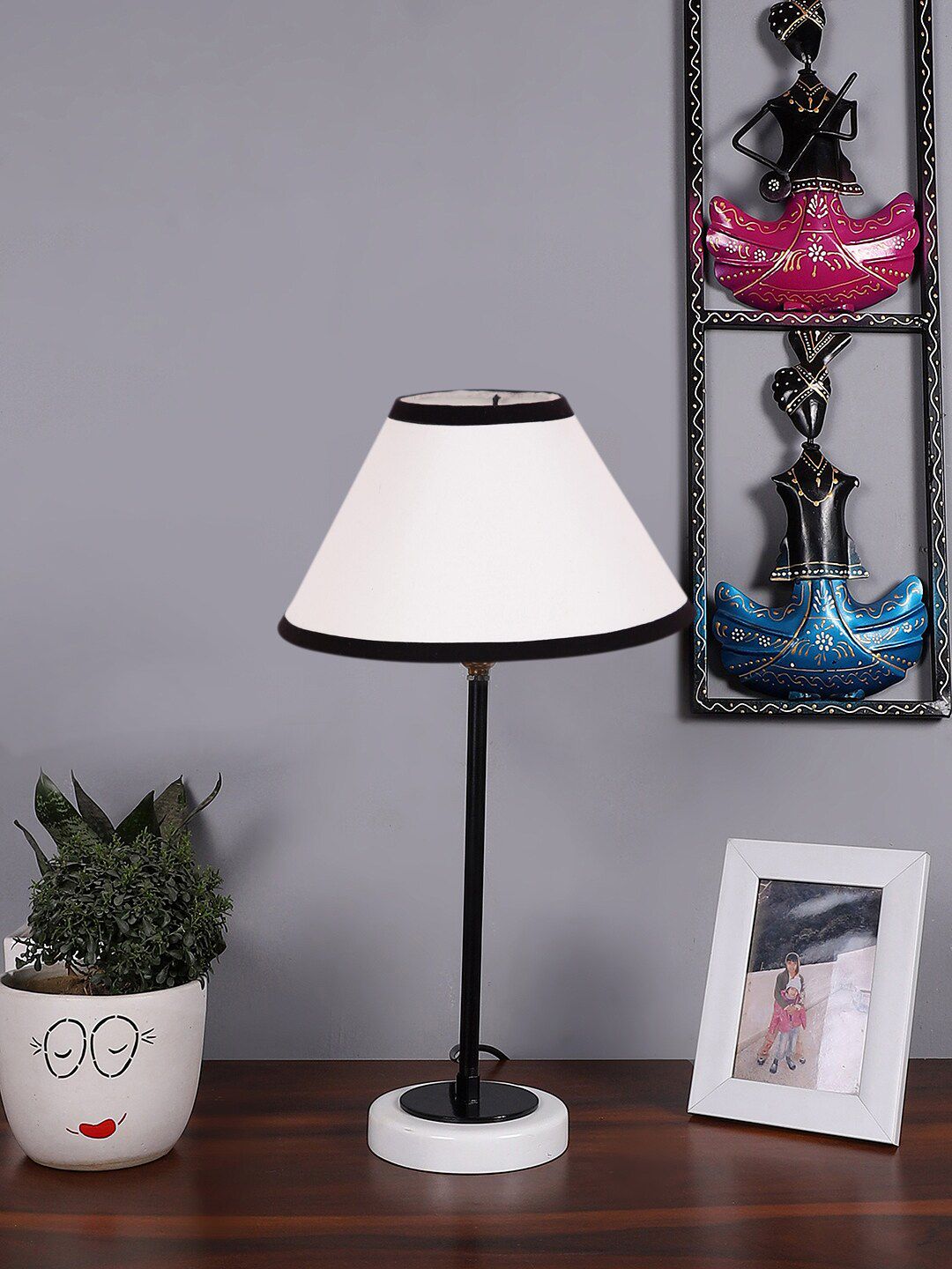Devansh Warm Yellow Wood Frustum Solid High Quality Electrical Table Lamps