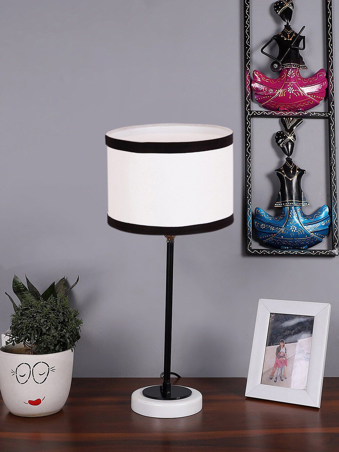 Devansh Warm Yellow Wood Cylinder Solid High Quality Electrical Table Lamps