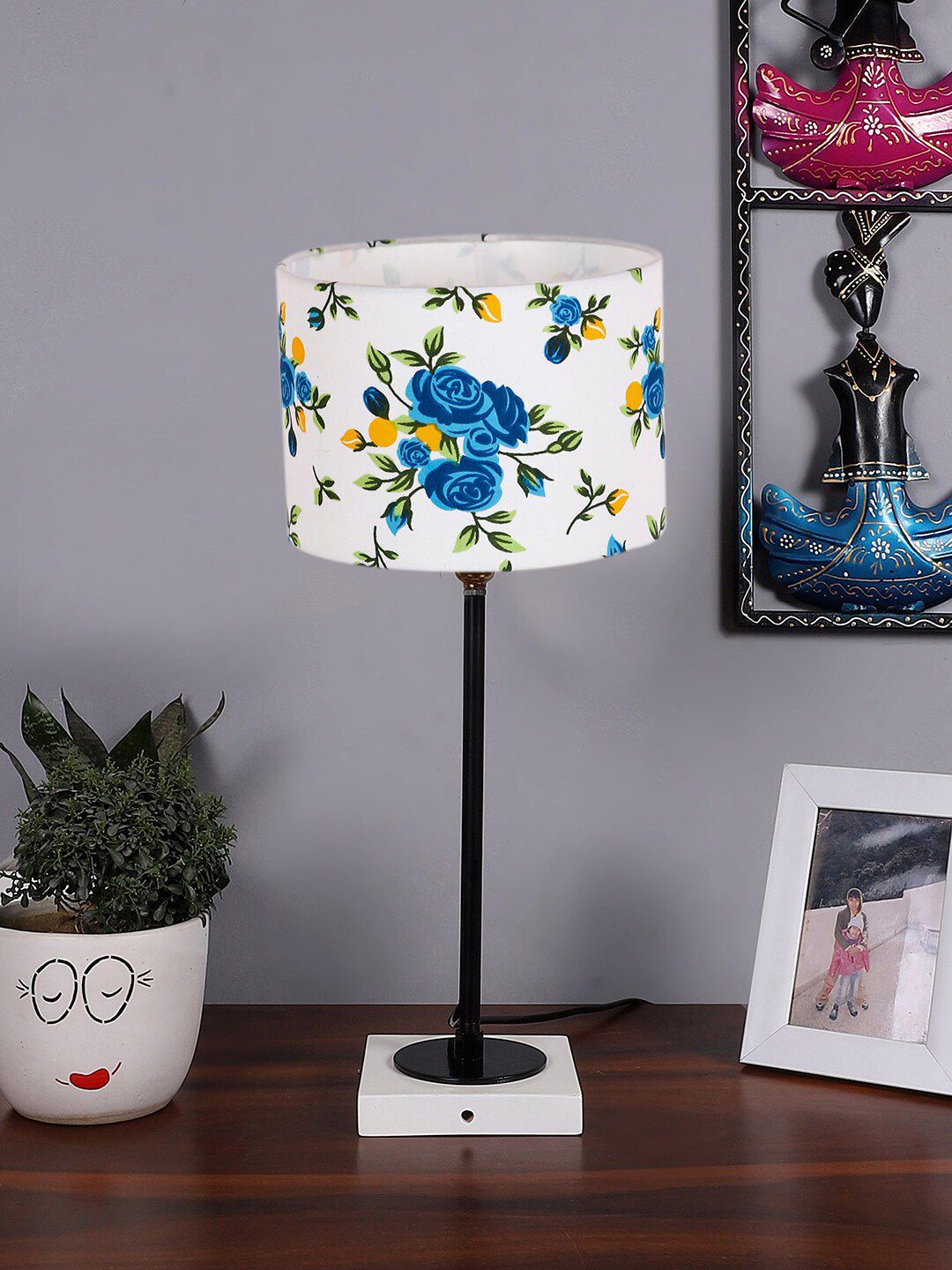 Devansh Warm Yellow Wood Abstract Shaped Textured High Quality Electrical Table Lamps