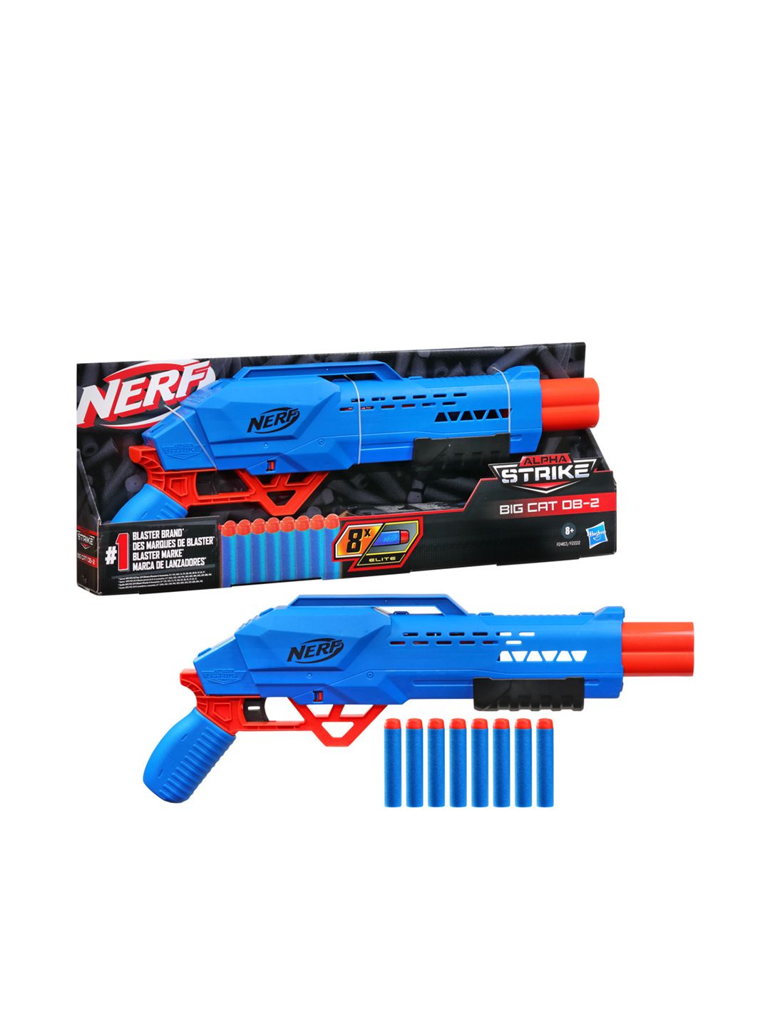 NERF Blue & Orange Alpha Strike Big Cat DB-2 Blaster