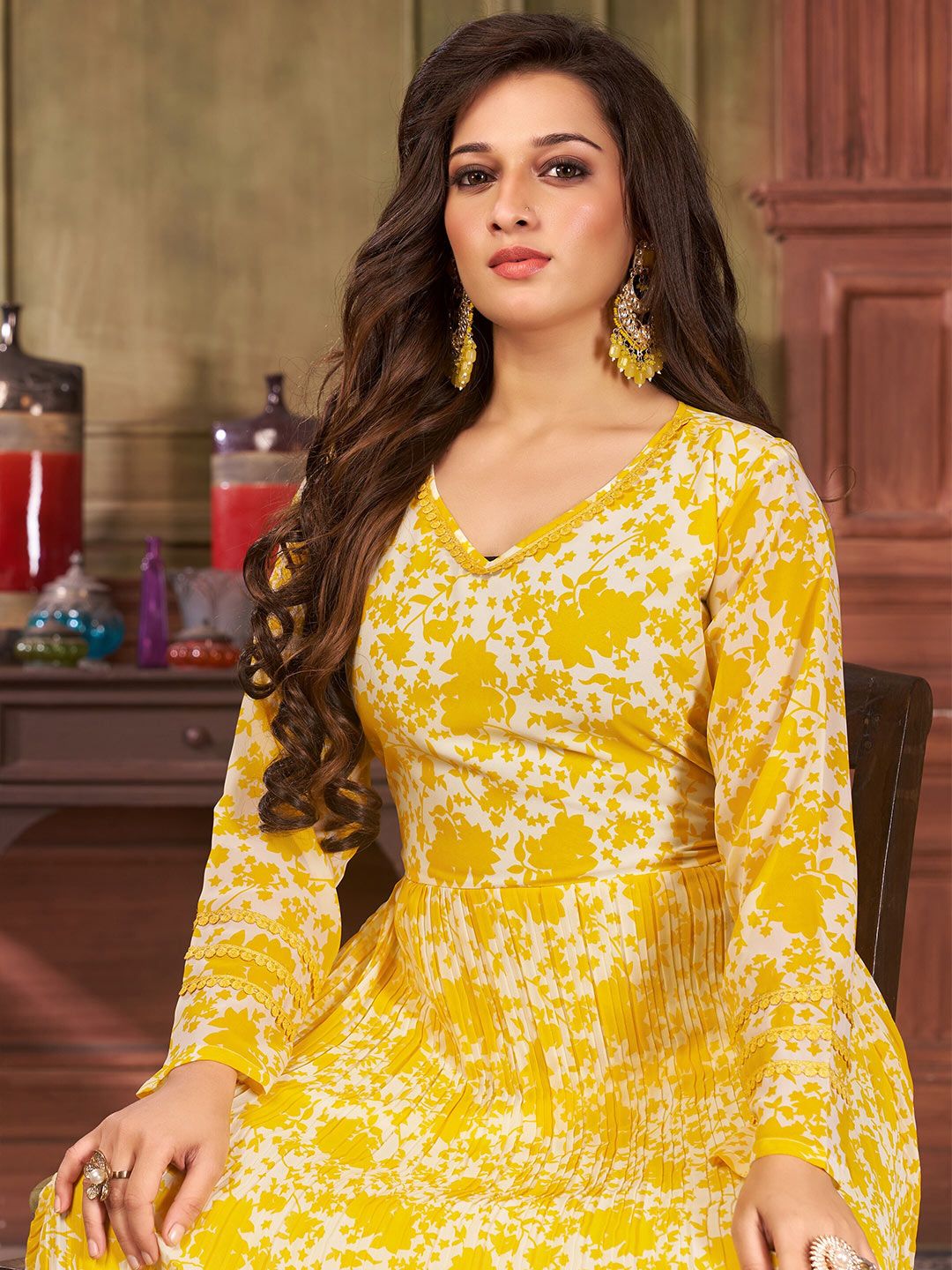 kalini floral embroidered sequinned georgette maxi ethnic dress reviews Buy KALINI Floral Embroidered Thread Work Georgette A-Line Ethnic Dress -  Ethnic Dresses for Women 31209264