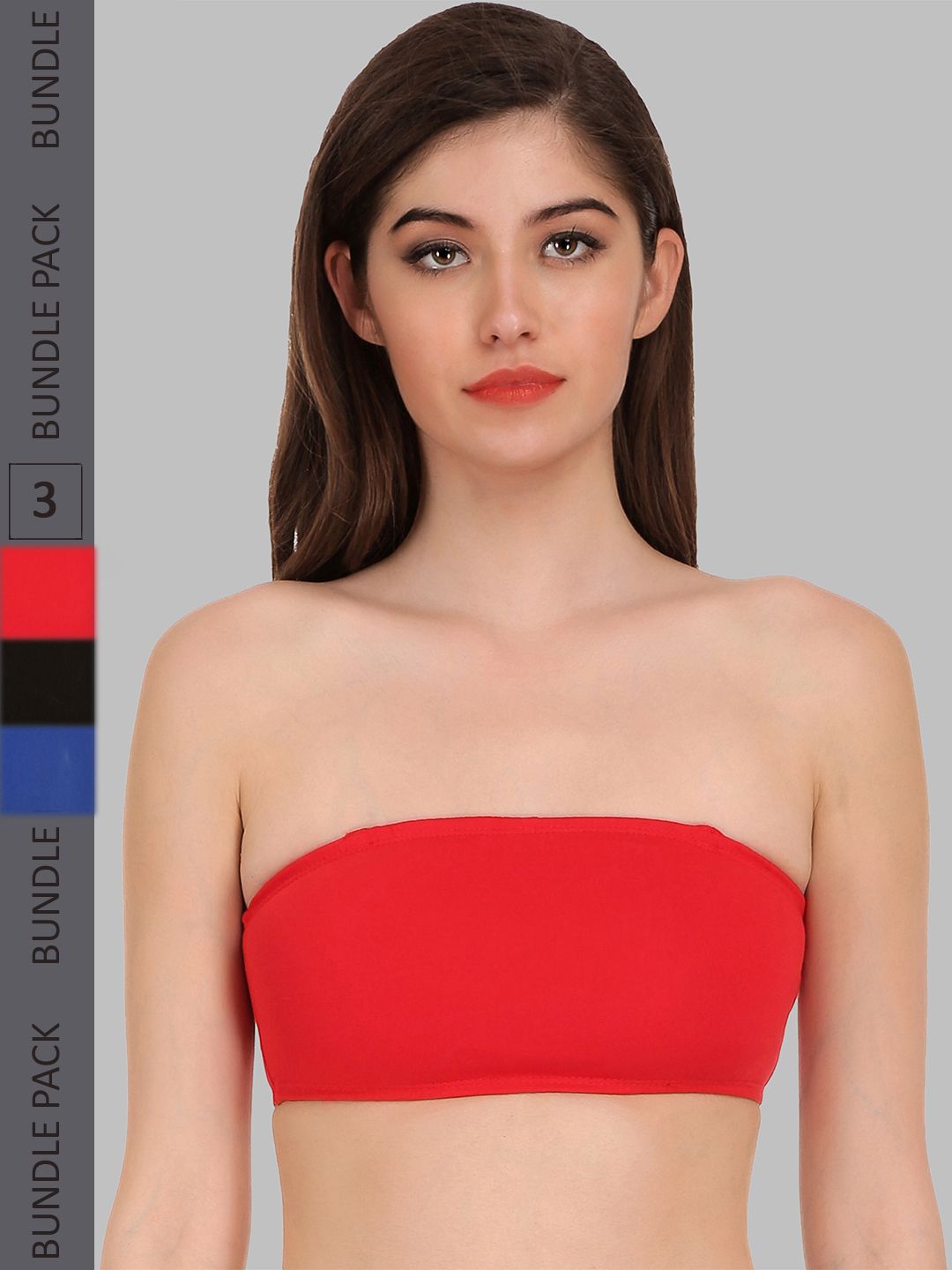 SELFCARE Pack Of 3 Seamless Non Padded Bandeau Rapid-Dry Cotton Bra With Full Coverage