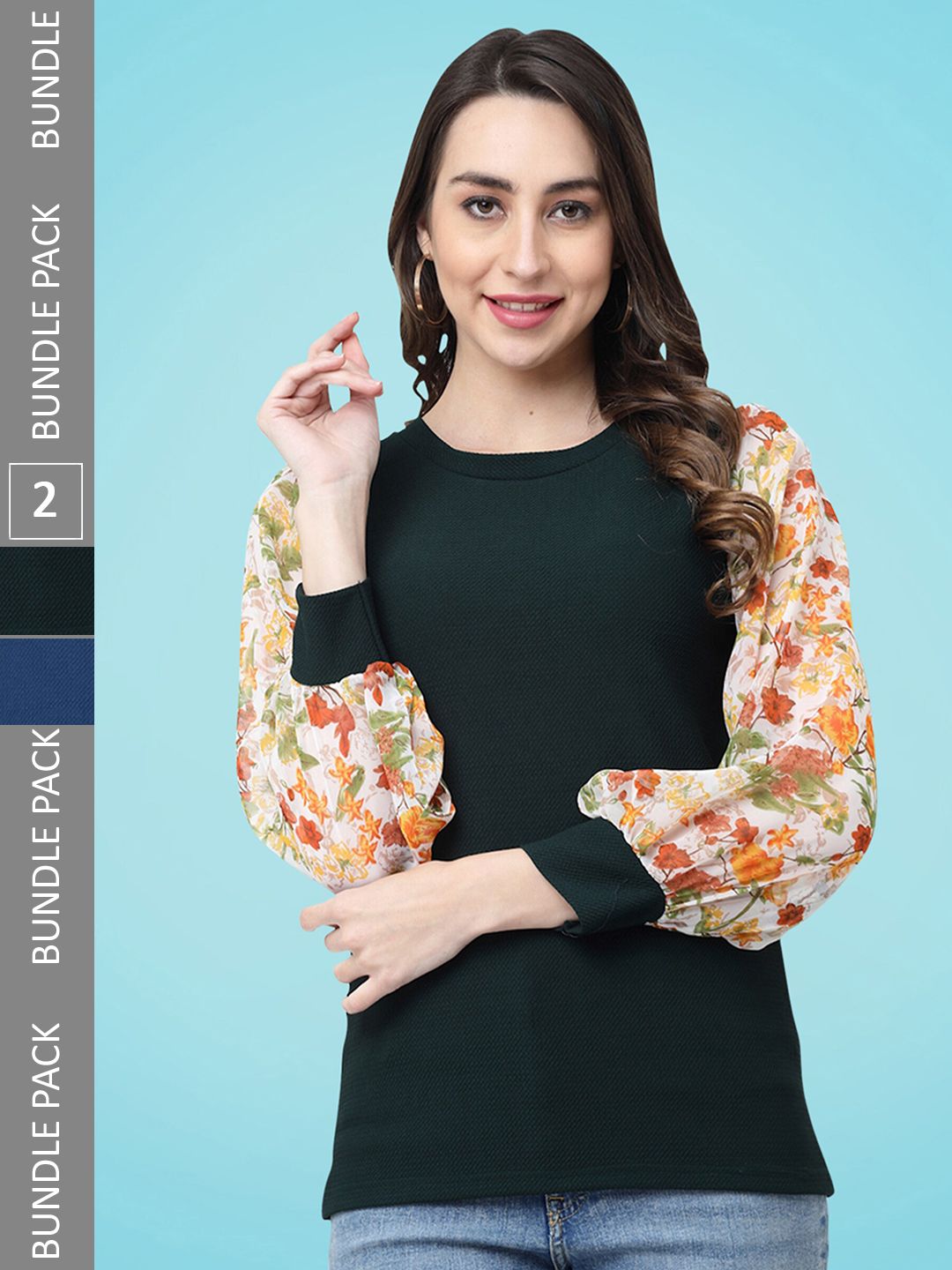 MISS AYSE Pack Of 2 Floral Printed Regular Tops Price in India