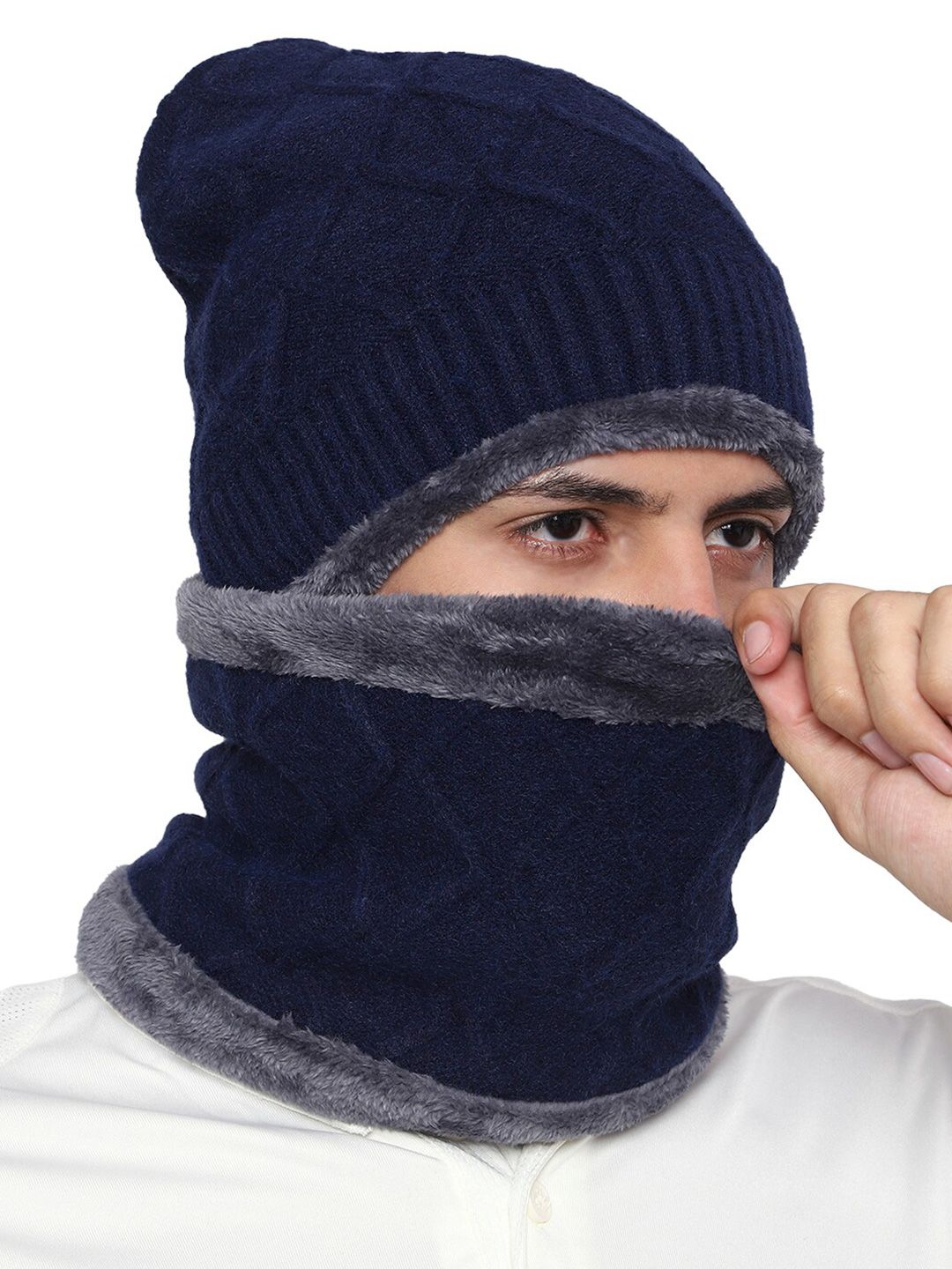 Gajraj Unisex Self Design Woollen Balaclava Cap