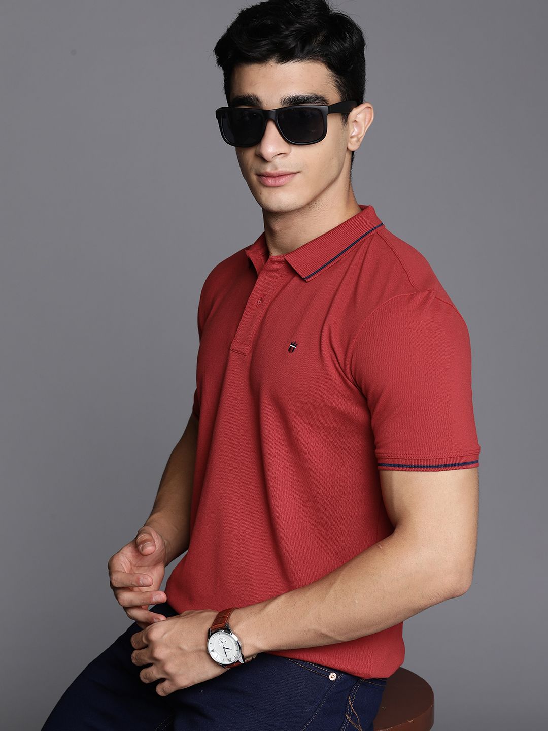 Louis Philippe Jeans Polo Collar Slim Fit T-shirt