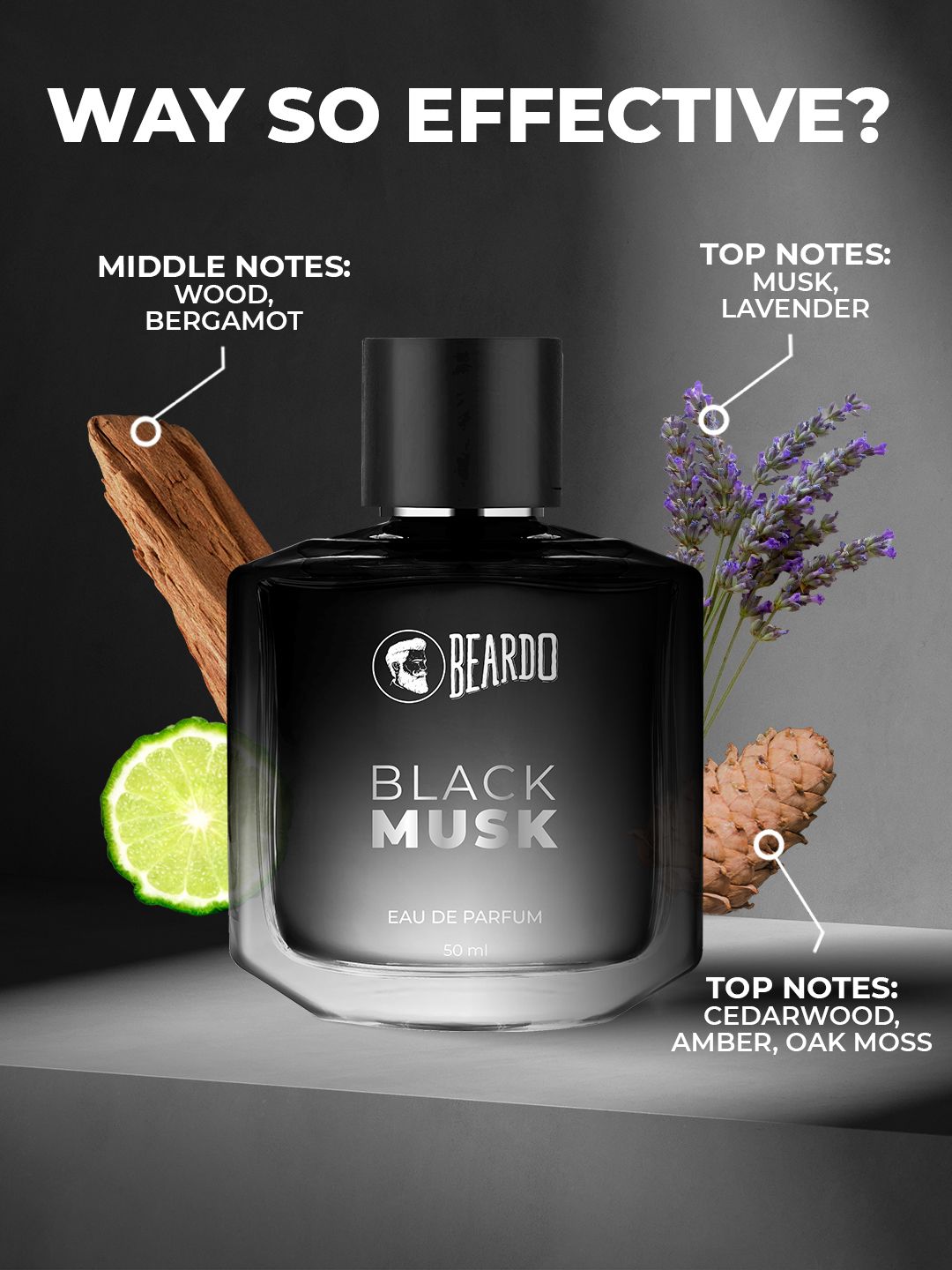 Buy BEARDO Men Black Musk Long-Lasting Eau de Parfum - 215g (50ml